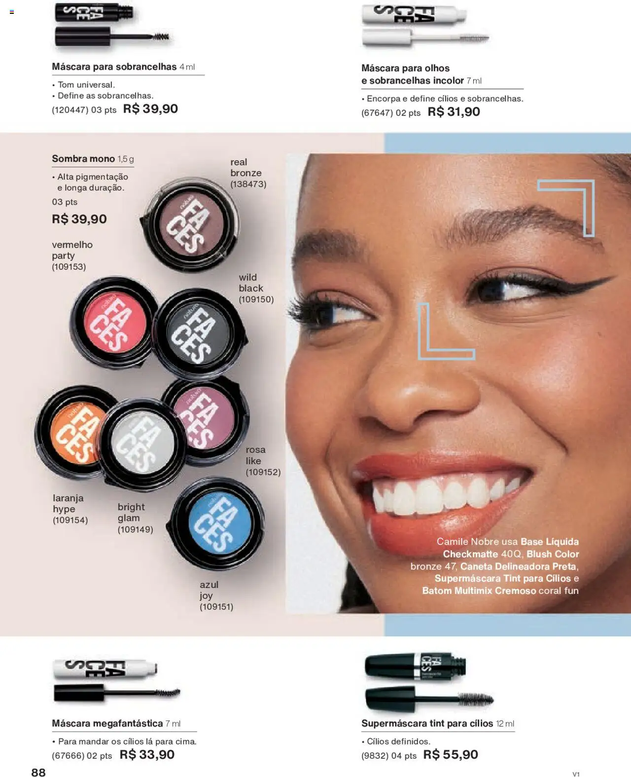 Natura Folheto - válido de 18.08.2025 | Página: 88 | Produtos: Blush, Batom, Caneta, Base
