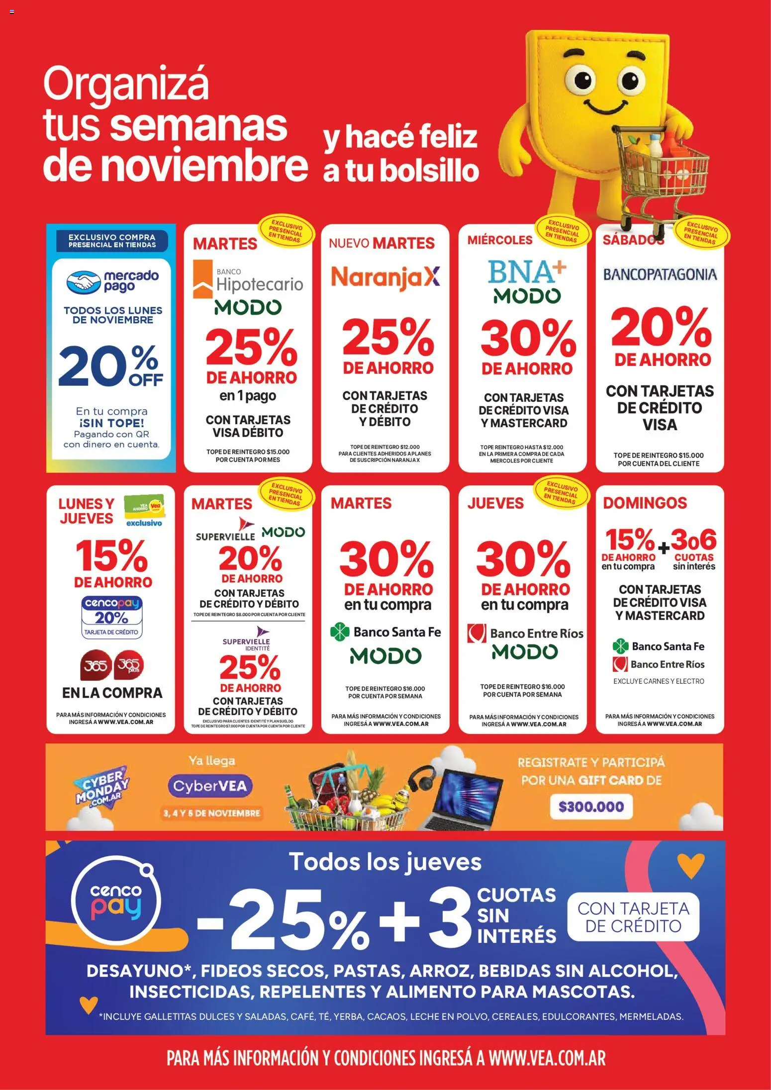 Vea - Oferta fin de semana │ válido desde el 31.10.2025 | Página: 9 | Productos: Banco, Galletitas, Leche, Fideos