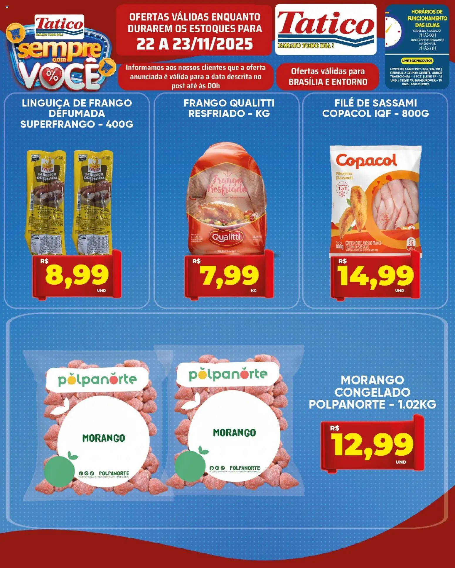 Tatico Folheto - válido de 22.11.2025 | Página: 9 | Produtos: Leite, Cerveja, Arroz, Hambúrguer
