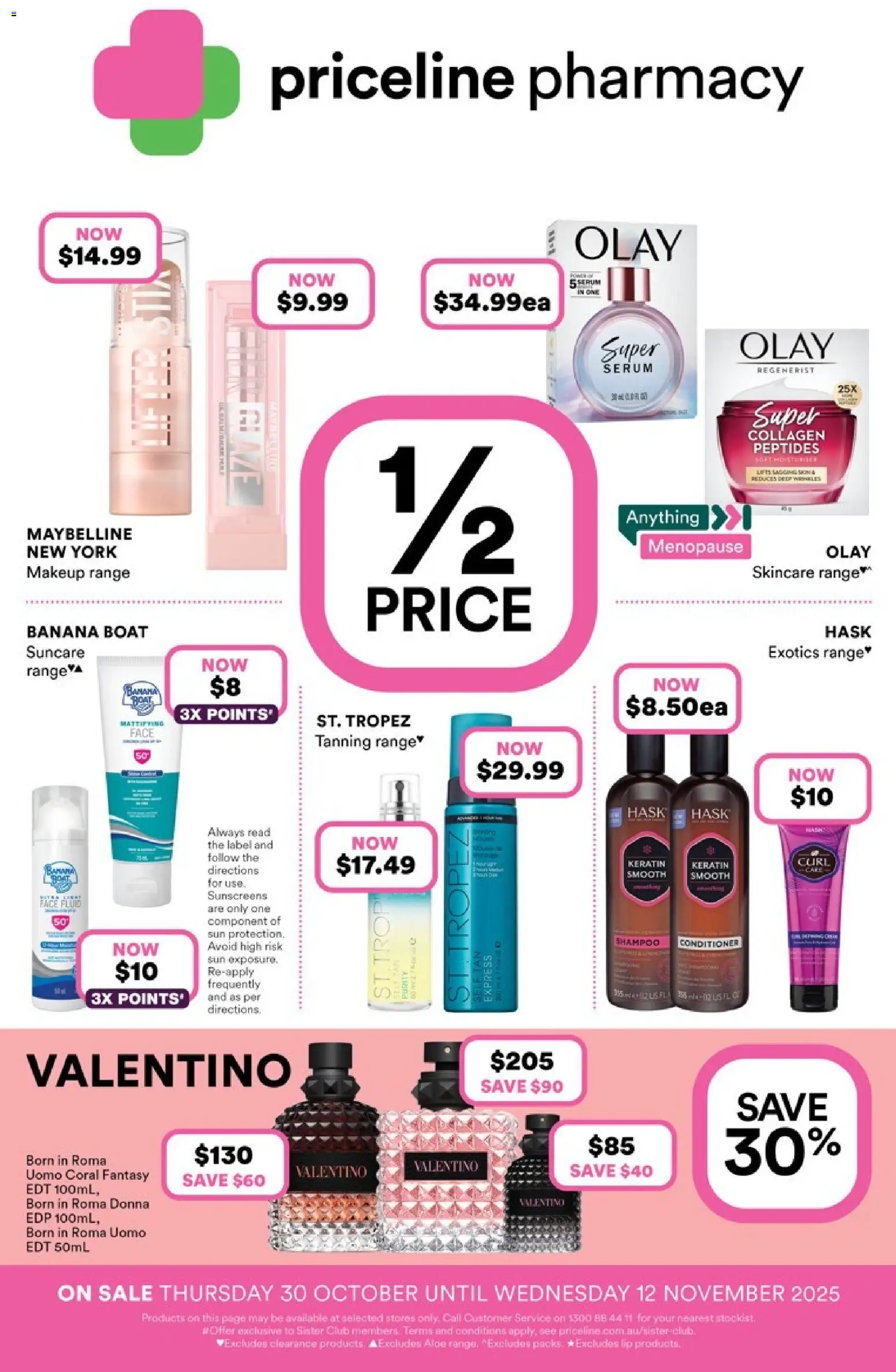 Priceline Pharmacy catalogue - valid from 30.10.2025 | Page: 1 | Products: Shampoo, Conditioner, Makeup, Collagen