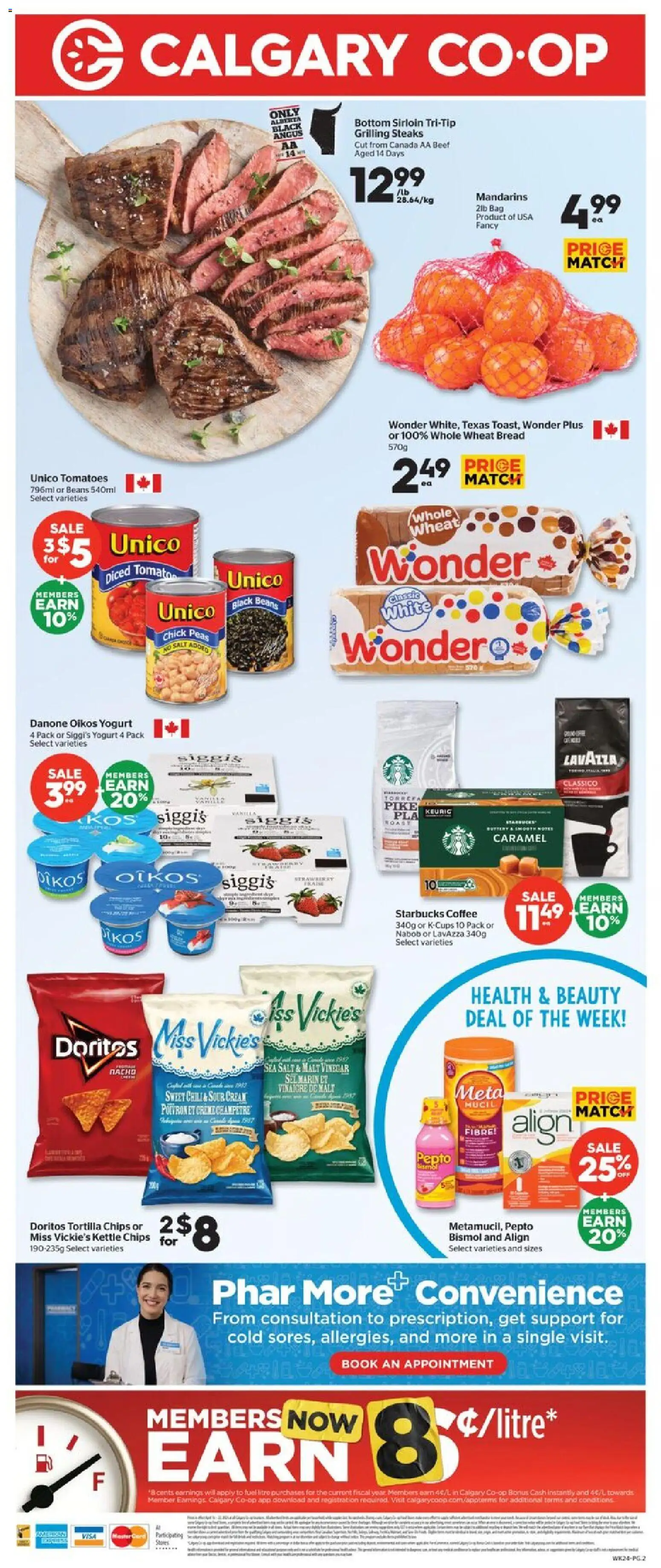 Calgary Co-op flyer valid from 16.04.2026 | Page: 2 | Products: Chips, Yogurt, Bread, Tomatoes
