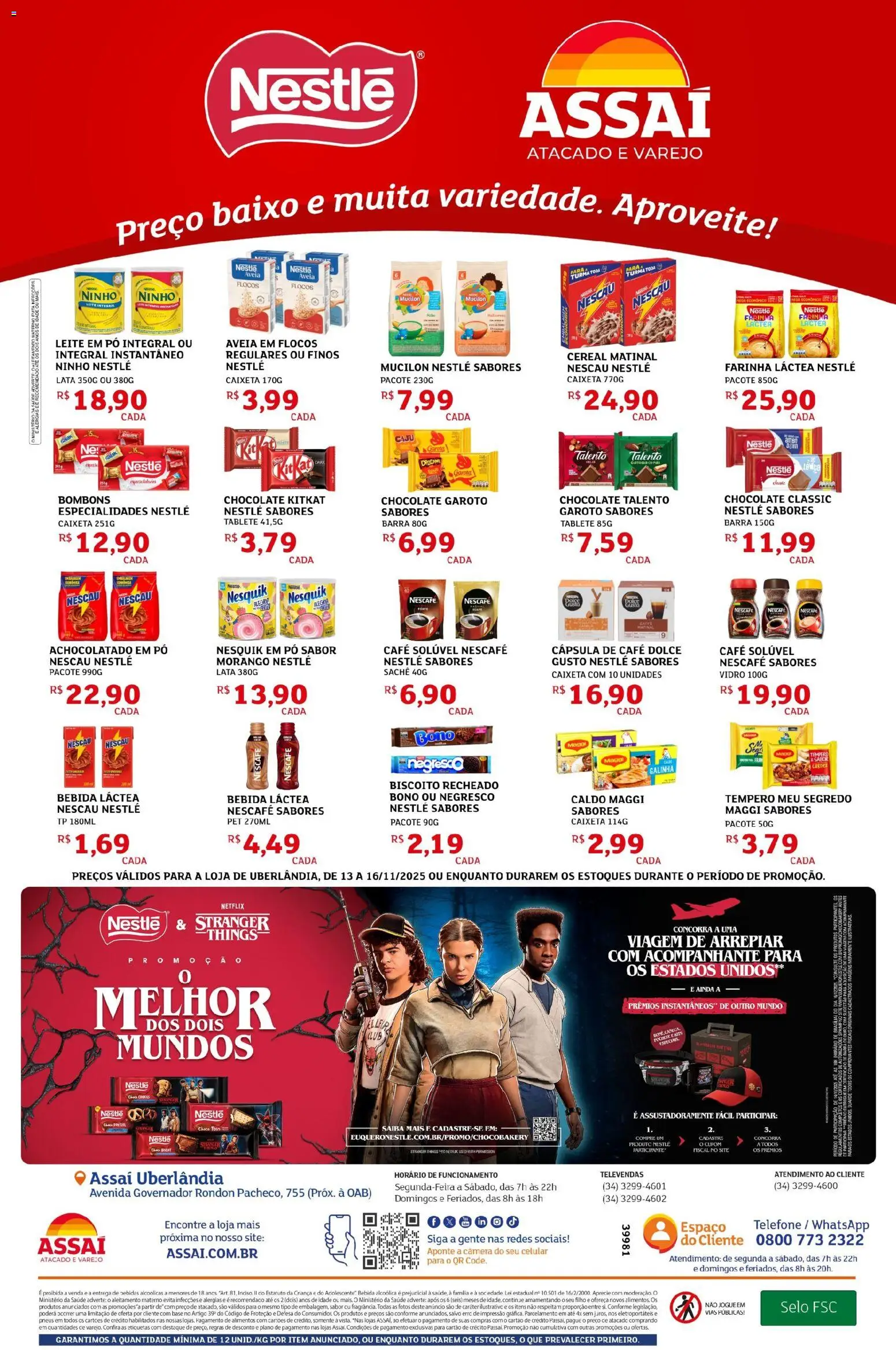 Assaí Atacadista Folheto - válido de 13.11.2025 | Página: 4 | Produtos: Farinha láctea, Leite, Mucilon, Câmera