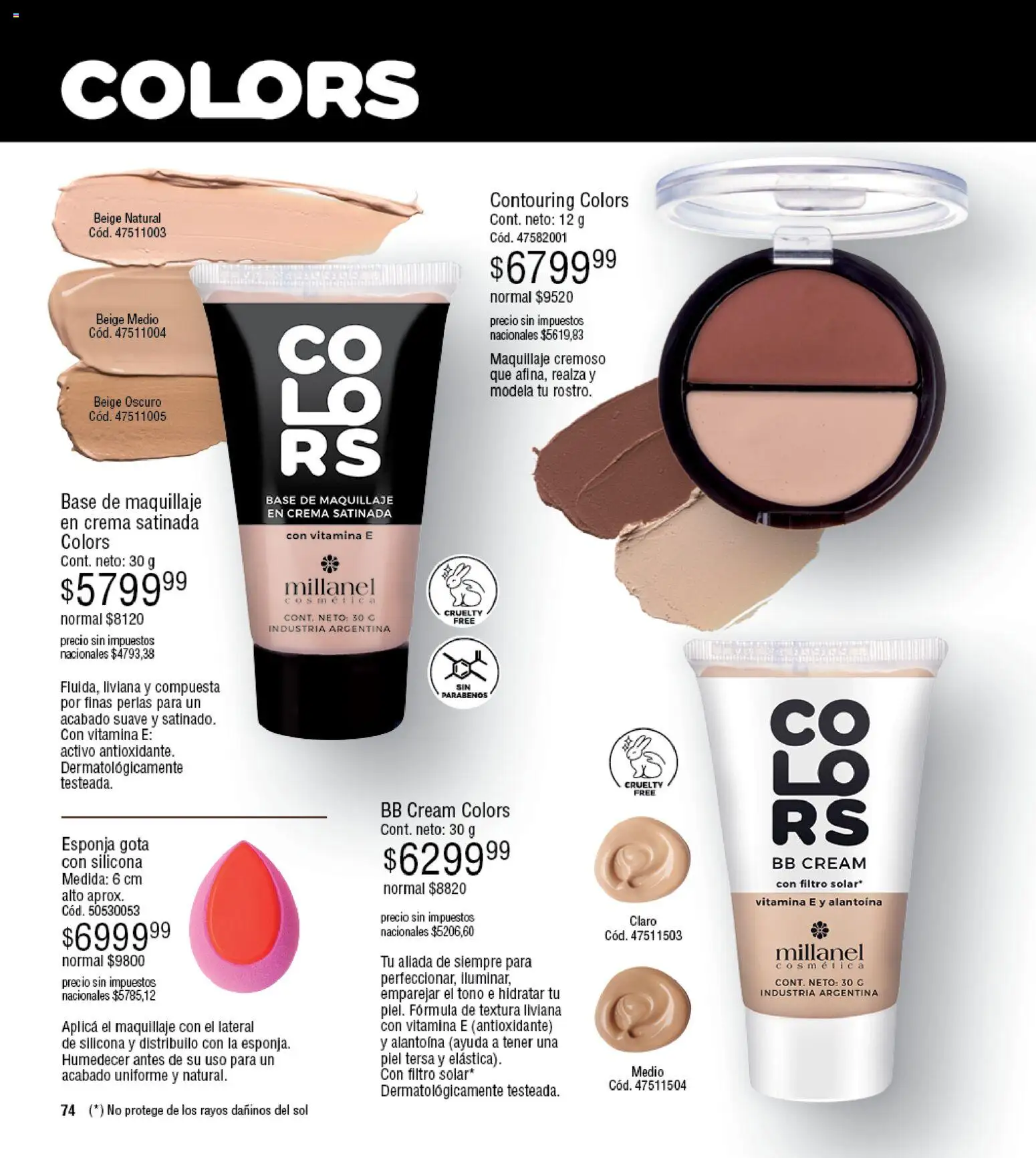 Millanel - Catálogo │ válido desde el 02.03.2026 | Página: 74 | Productos: Base de maquillaje, Maquillaje, Esponja, Crema
