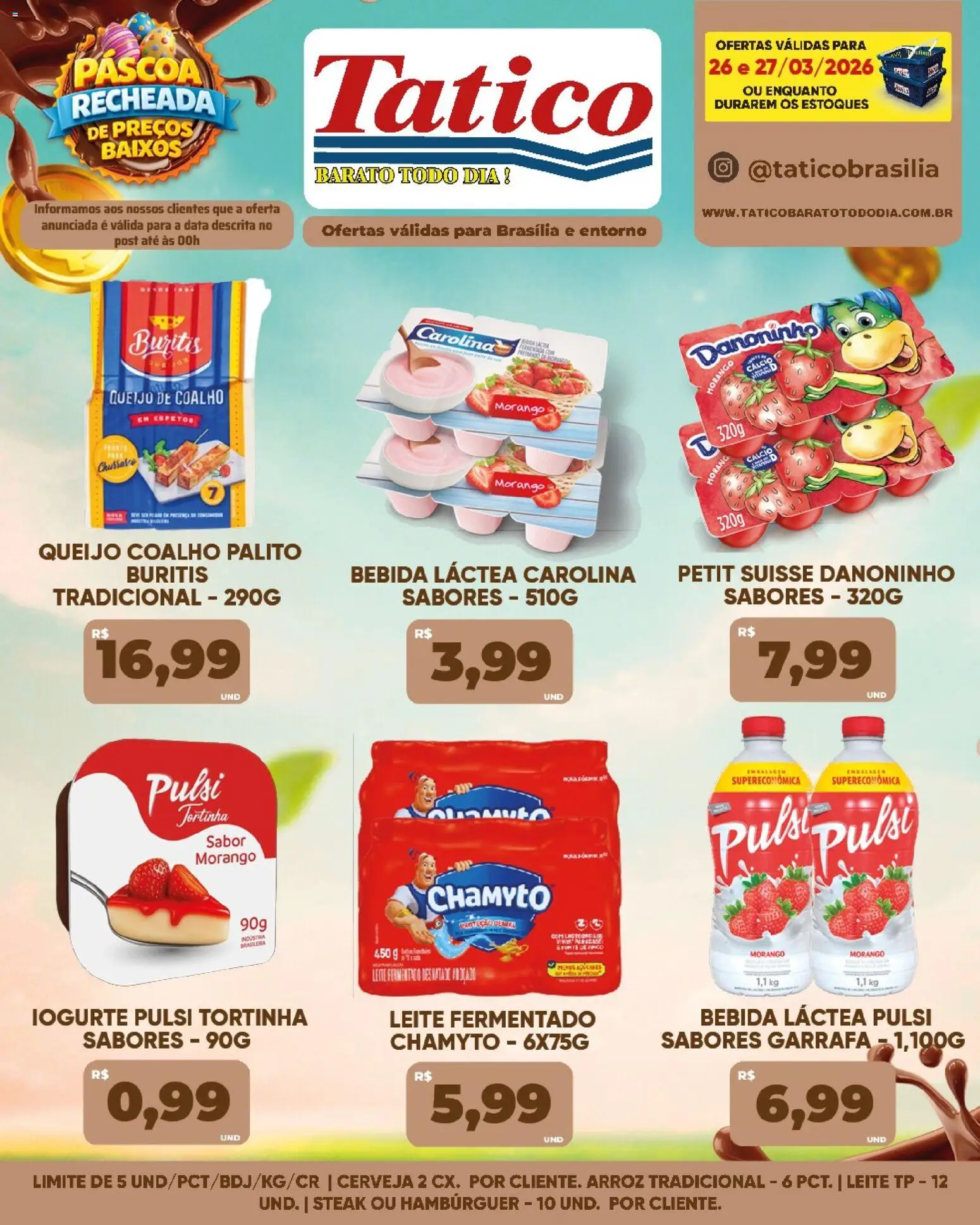 Tatico Folheto - válido de 27.03.2026 | Página: 36 | Produtos: Iogurte, Cerveja, Cálcio, Hambúrguer