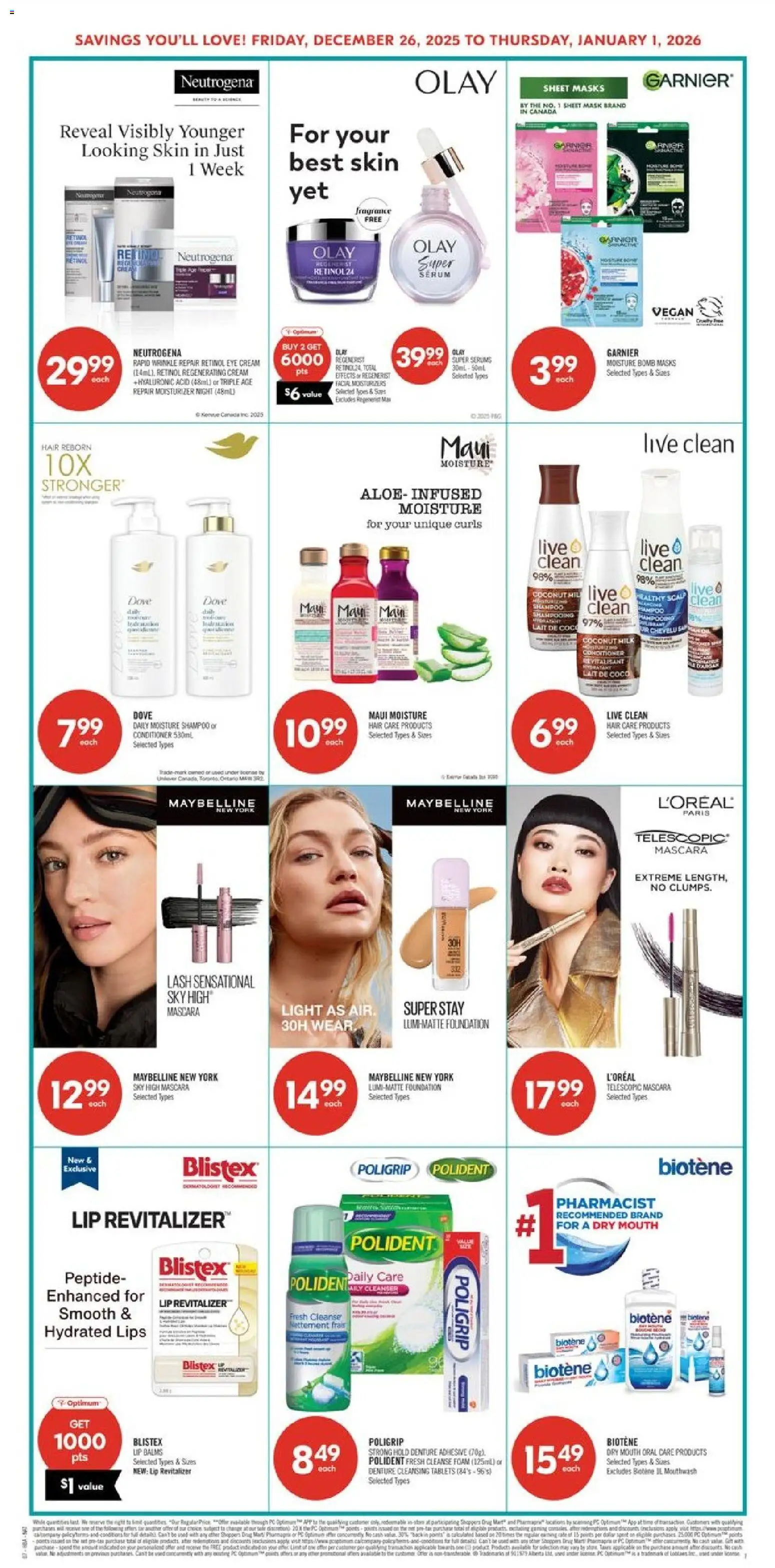 Shoppers flyer valid from 26.12.2025 | Page: 11 | Products: Shampoo, Conditioner, Mask, Milk