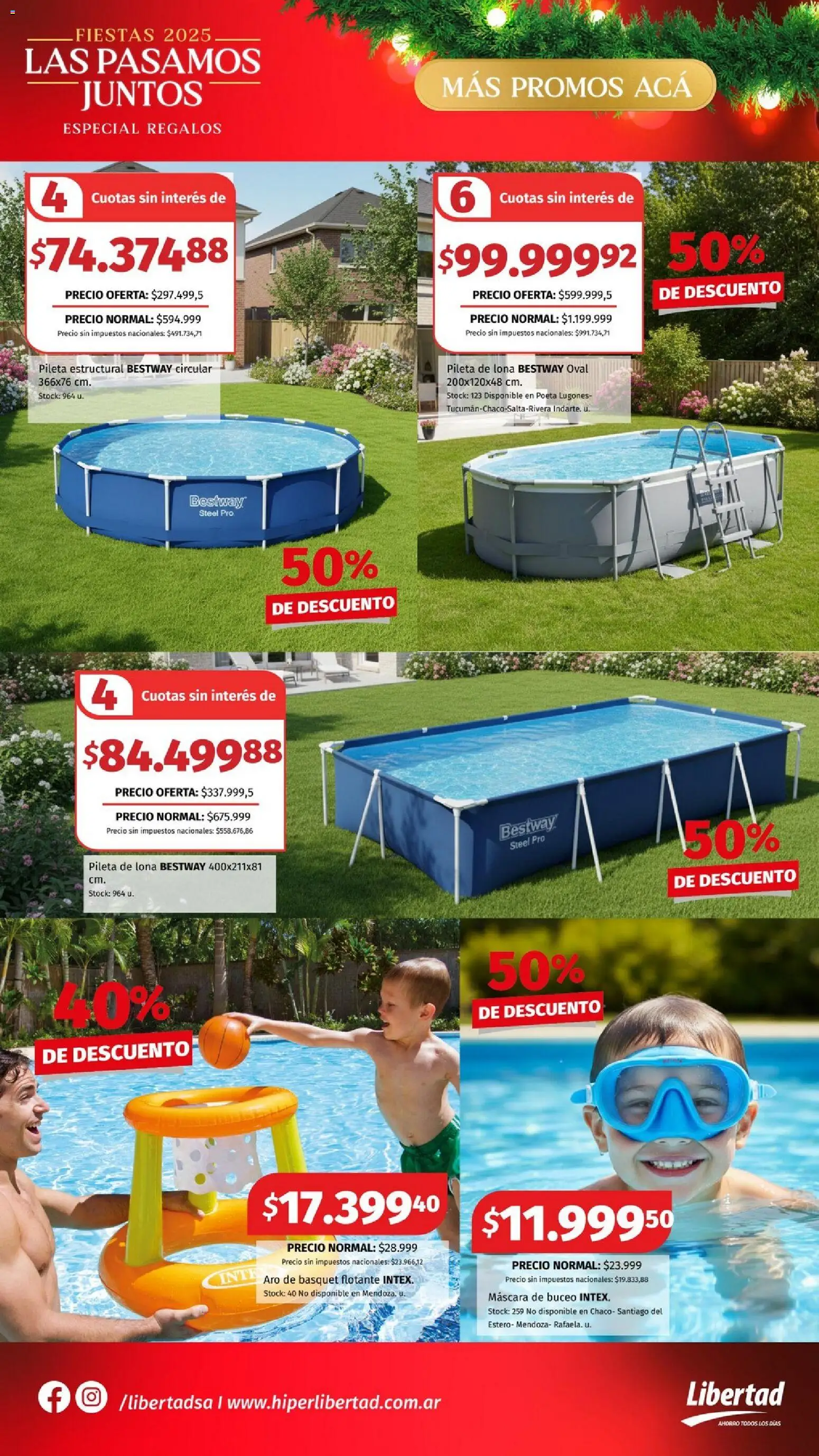 Hipermercado Libertad - Especial Regalos │ válido desde el 04.12.2025 | Página: 14 | Productos: Lona, Máscara, Pileta