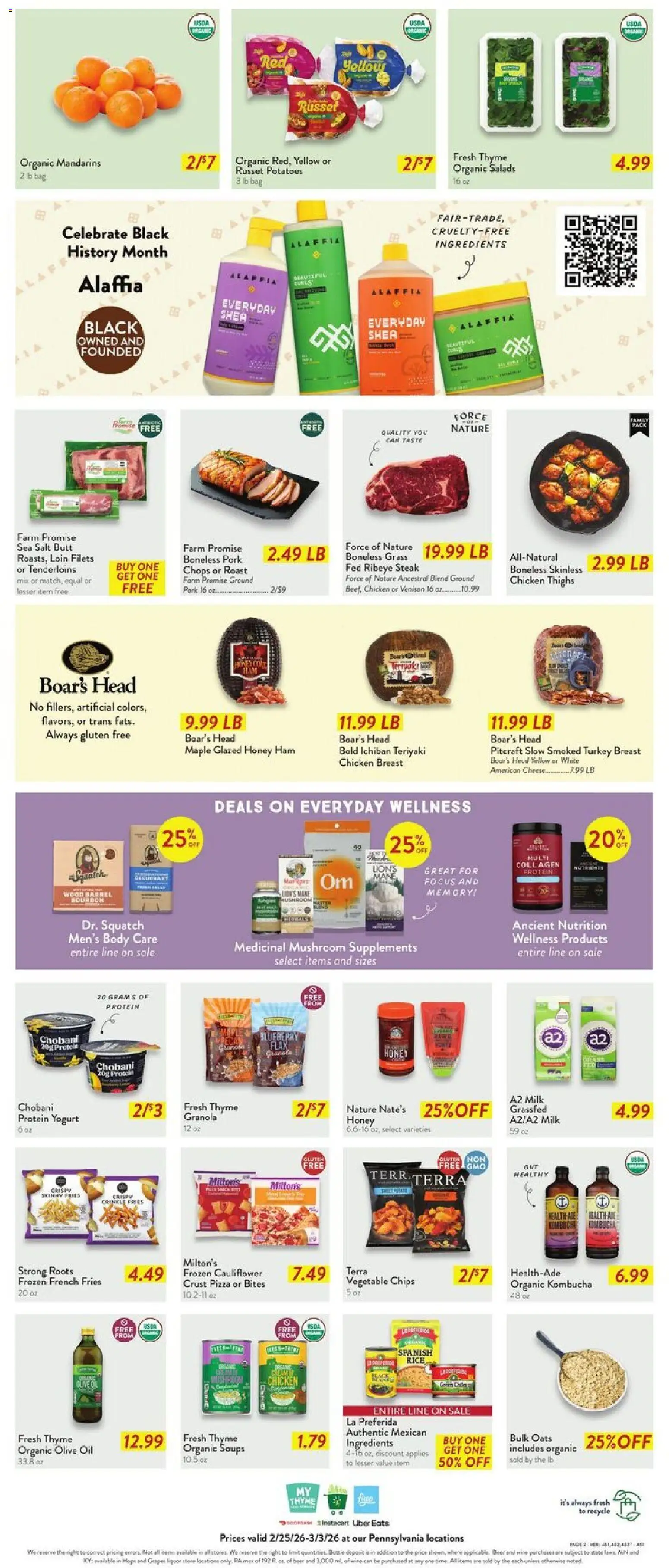 Fresh Thyme Weekly Ad - PA - valid from 25.02.2026 | Page: 5 | Products: Oil, Pizza, Wine, Cauliflower