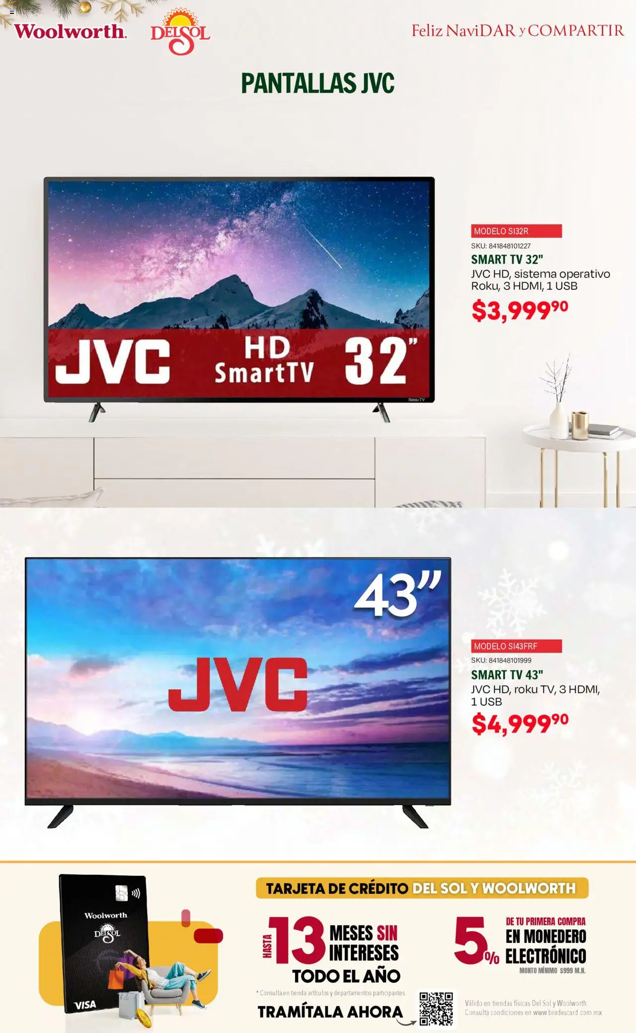 Nuevas ofertas de Del Sol y Woolworth válidas en toda la República Mexicana desde el 09.10.2025. ¡Encuentra las mejores ofertas en Del Sol y Woolworth - Catálogo Feliz NaviDar y Compartir ! | Página: 39 | Productos: Usb, Pantallas, Monedero