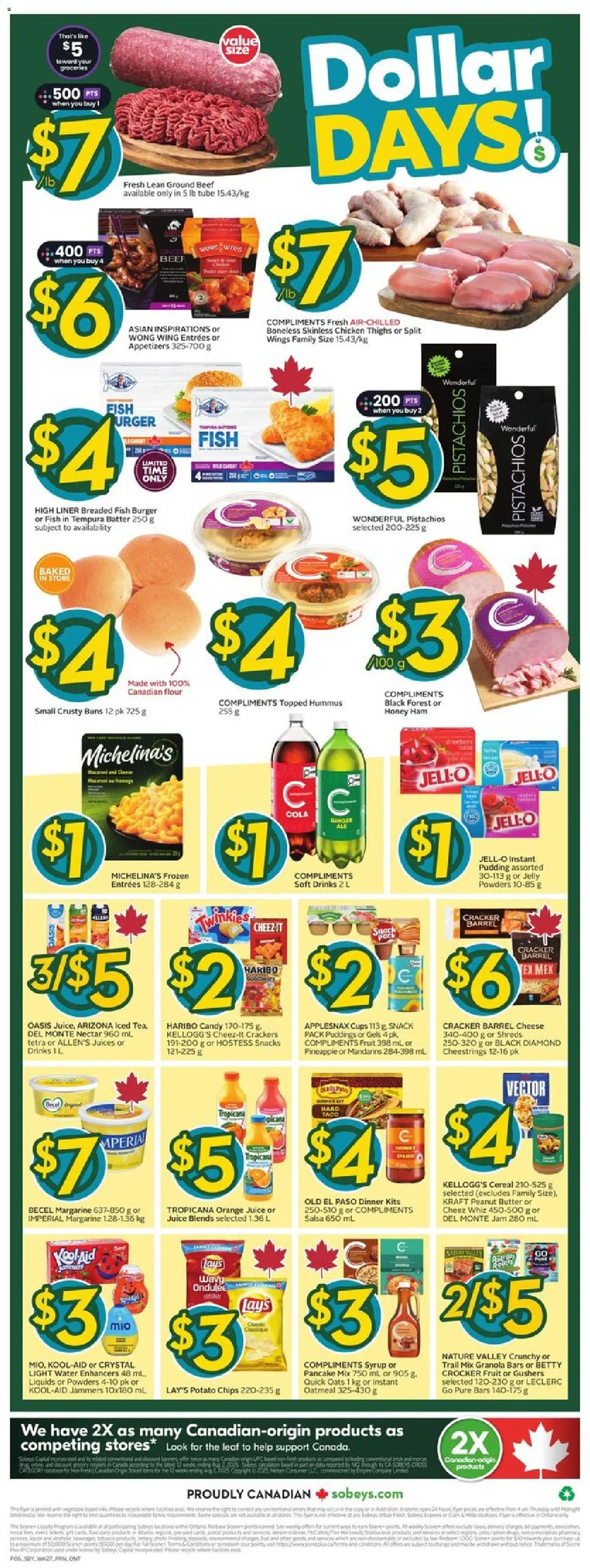 Sobeys flyer valid from 30.10.2025 | Page: 4 | Products: Fish, Chips, Butter, Chicken