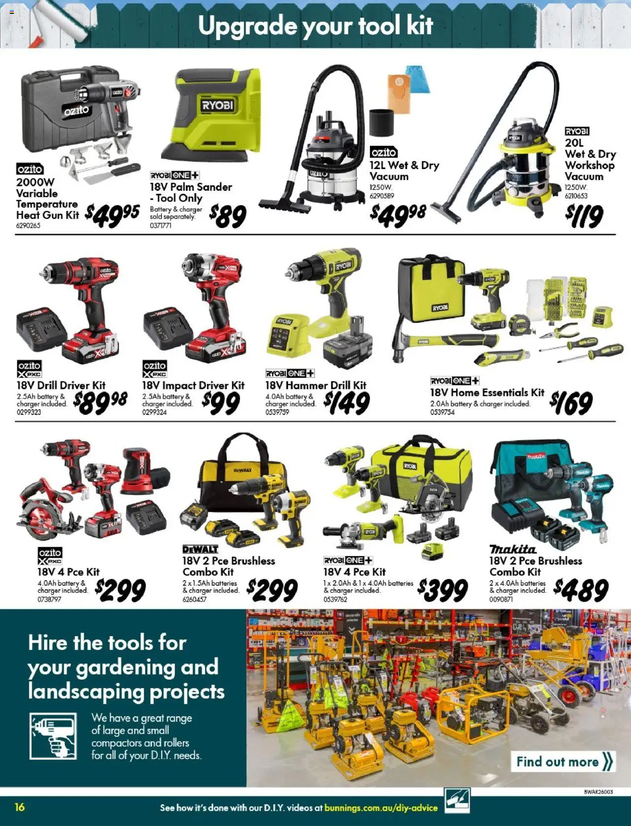 Bunnings Warehouse catalogue - valid from 10.09.2025 | Page: 16 | Products: Battery, Charger, Batteries, Tools