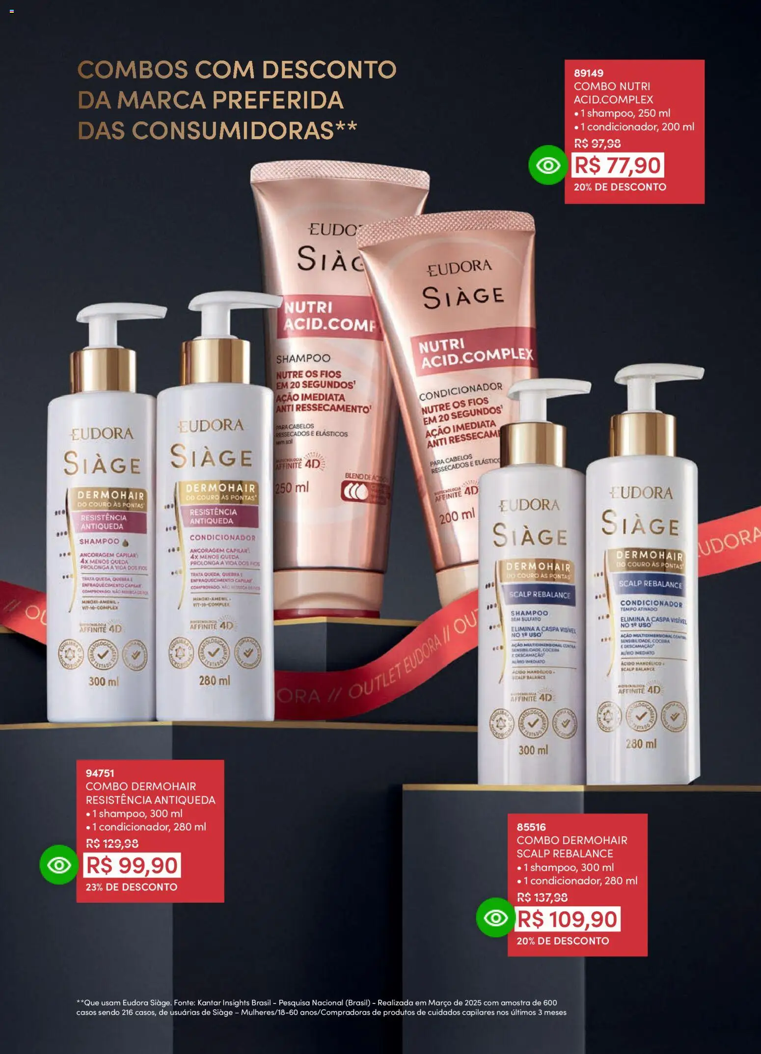 Eudora Folheto - válido de 11.03.2026 | Página: 9 | Produtos: Shampoo, Condicionador, Elásticos