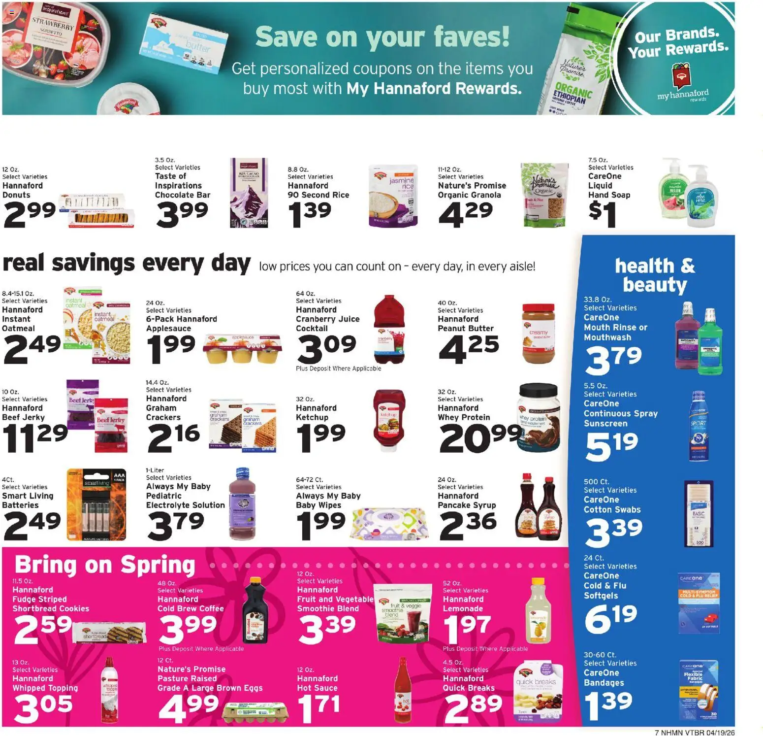 Hannaford Weekly Ad - valid from 19.04.2026 | Page: 7 | Products: Butter, Eggs, Coffee, Sauce