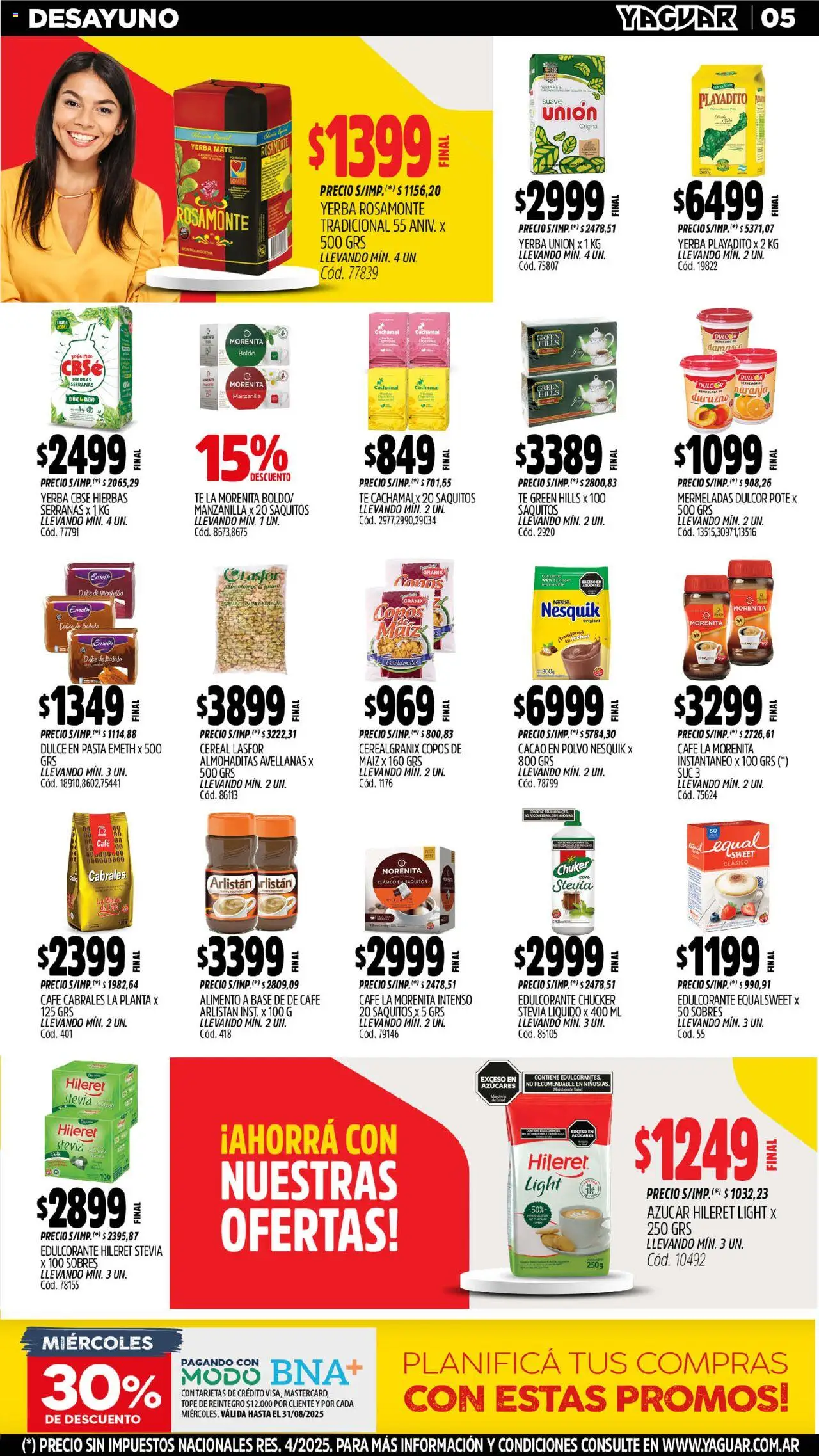Yaguar catálogo │ válido desde el 18.08.2025 | Página: 5 | Productos: Azucar, Té, Cacao, Planta