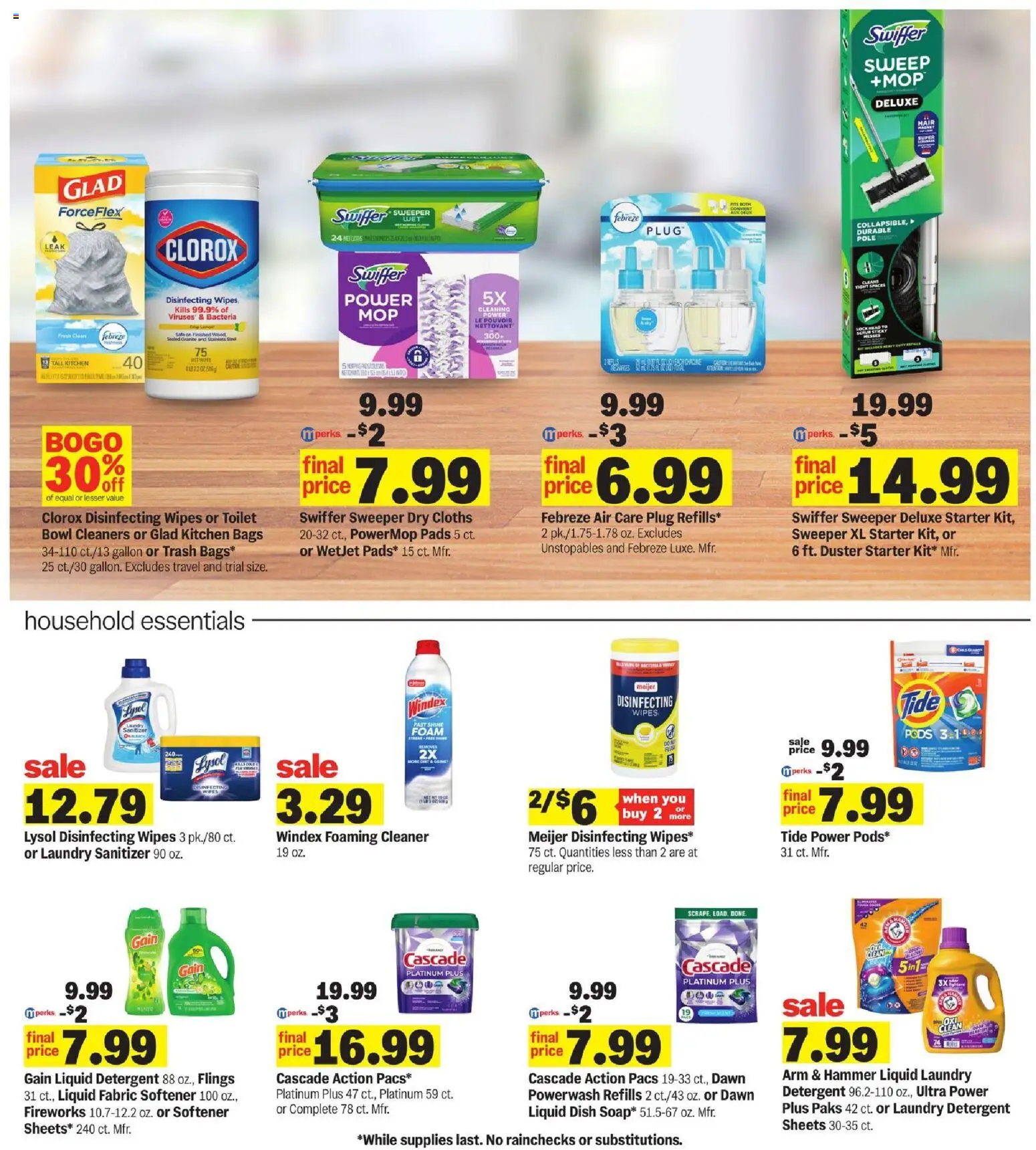 Meijer Weekly Ad - valid from 08.04.2026 | Page: 22 | Products: Hammer, Fabric softener, Detergent, Pads