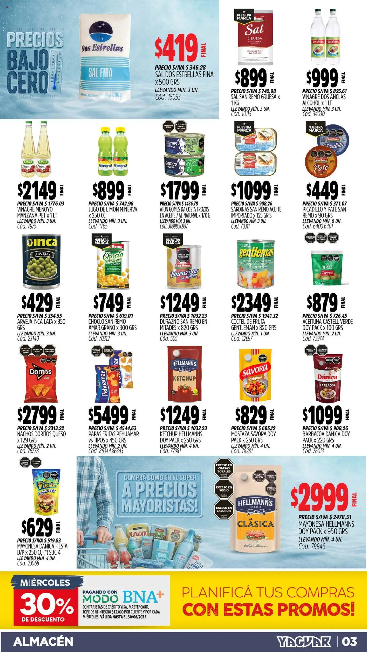 Yaguar - Mar del Plata │ válido desde el 16.06.2025 | Página: 3 | Productos: Mayonesa, Ketchup, Limón, Papas fritas
