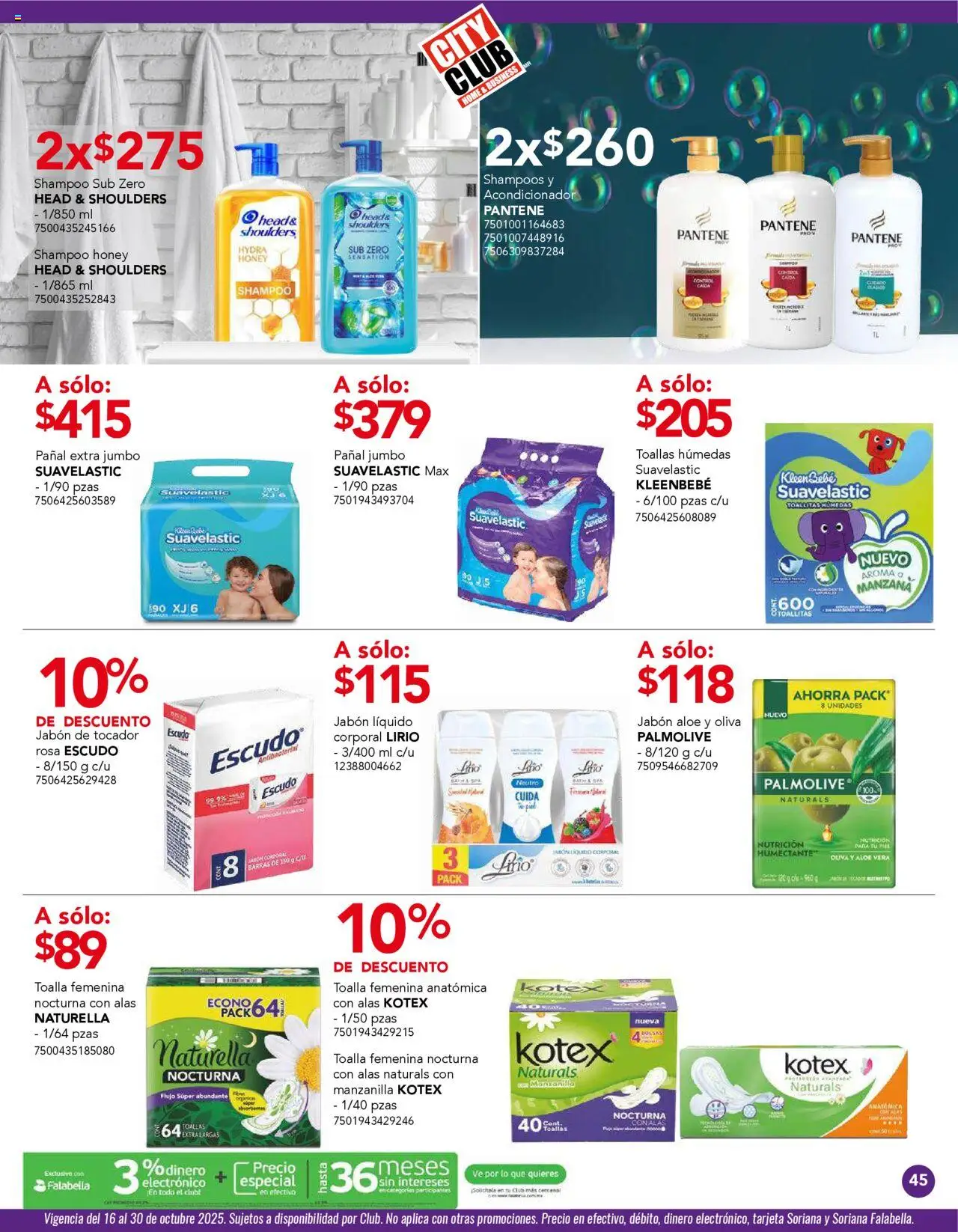Nuevas ofertas de City Club válidas en toda la República Mexicana desde el 01.10.2025. ¡Encuentra las mejores ofertas en City Club - Catálogo! | Página: 43 | Productos: Manzana, Toallitas húmedas, Toalla, Toallas