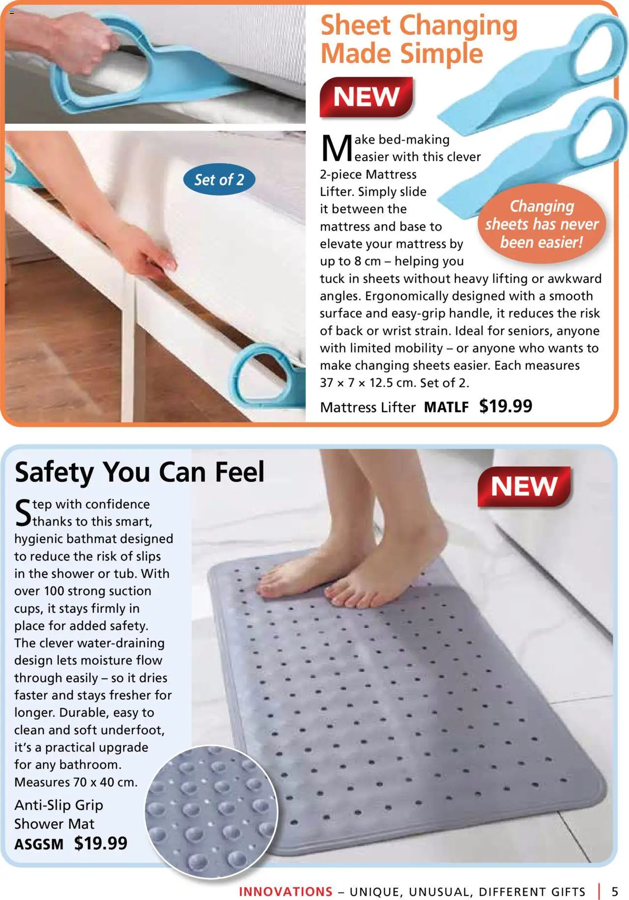 Innovations catalogue - valid from 27.08.2025 | Page: 5 | Products: Shower, Mattress, Bathmat