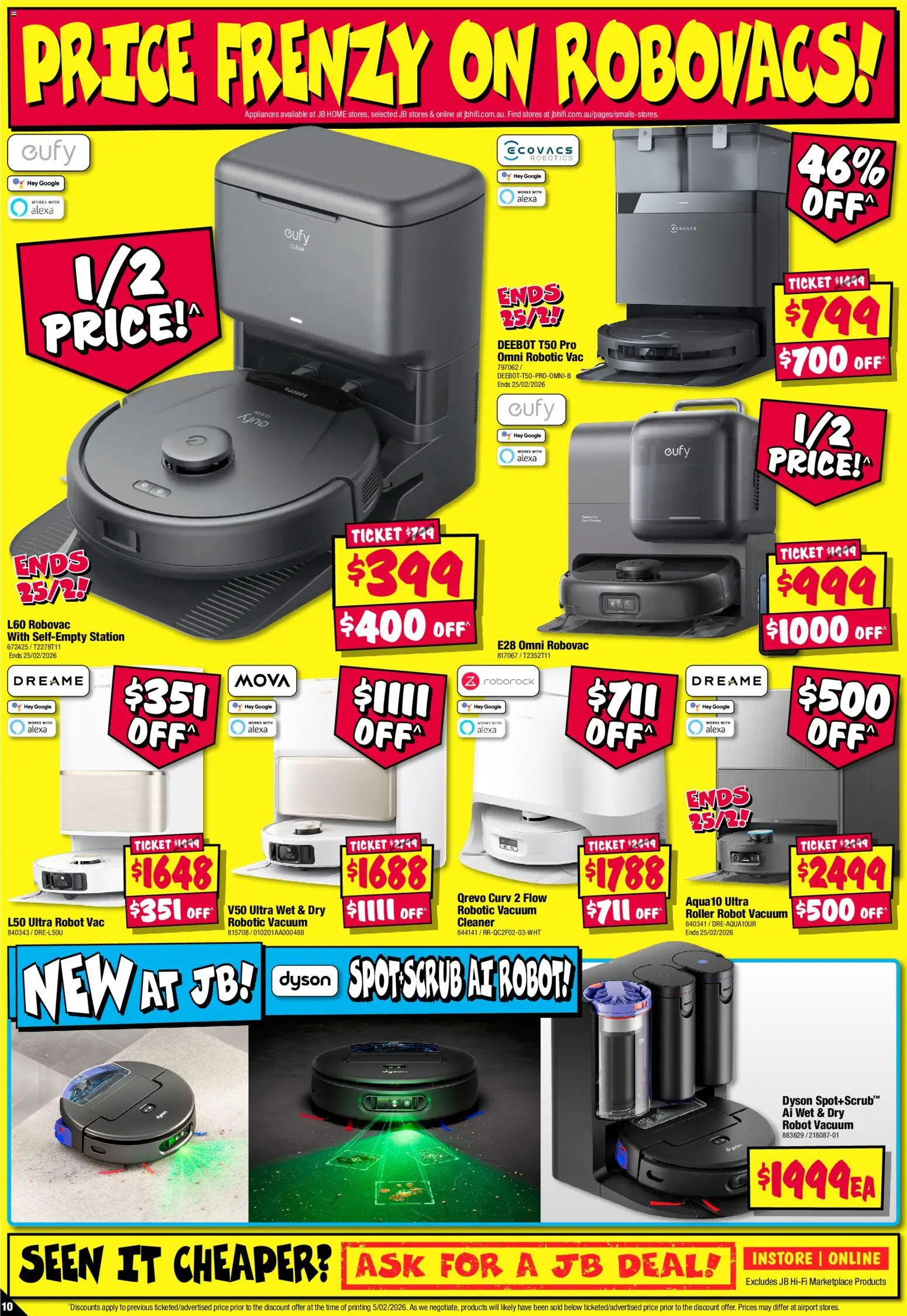JB Hi-Fi catalogue - valid from 19.02.2026 | Page: 10 | Products: Cleaner, Scrub, Robotic vacuum cleaner, Robot