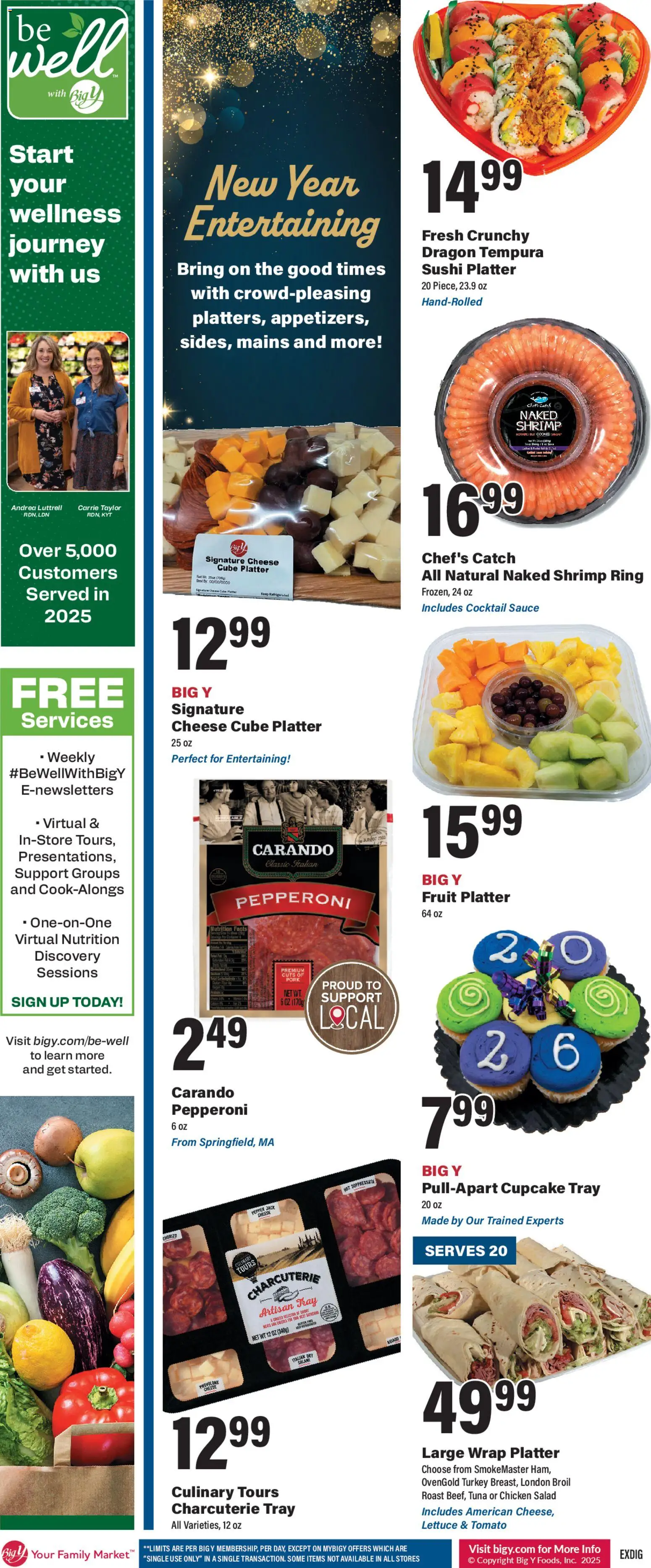Big Y Weekly Ad - valid from 26.12.2025 | Page: 2 | Products: Lettuce, Ring, Pork, Cupcake