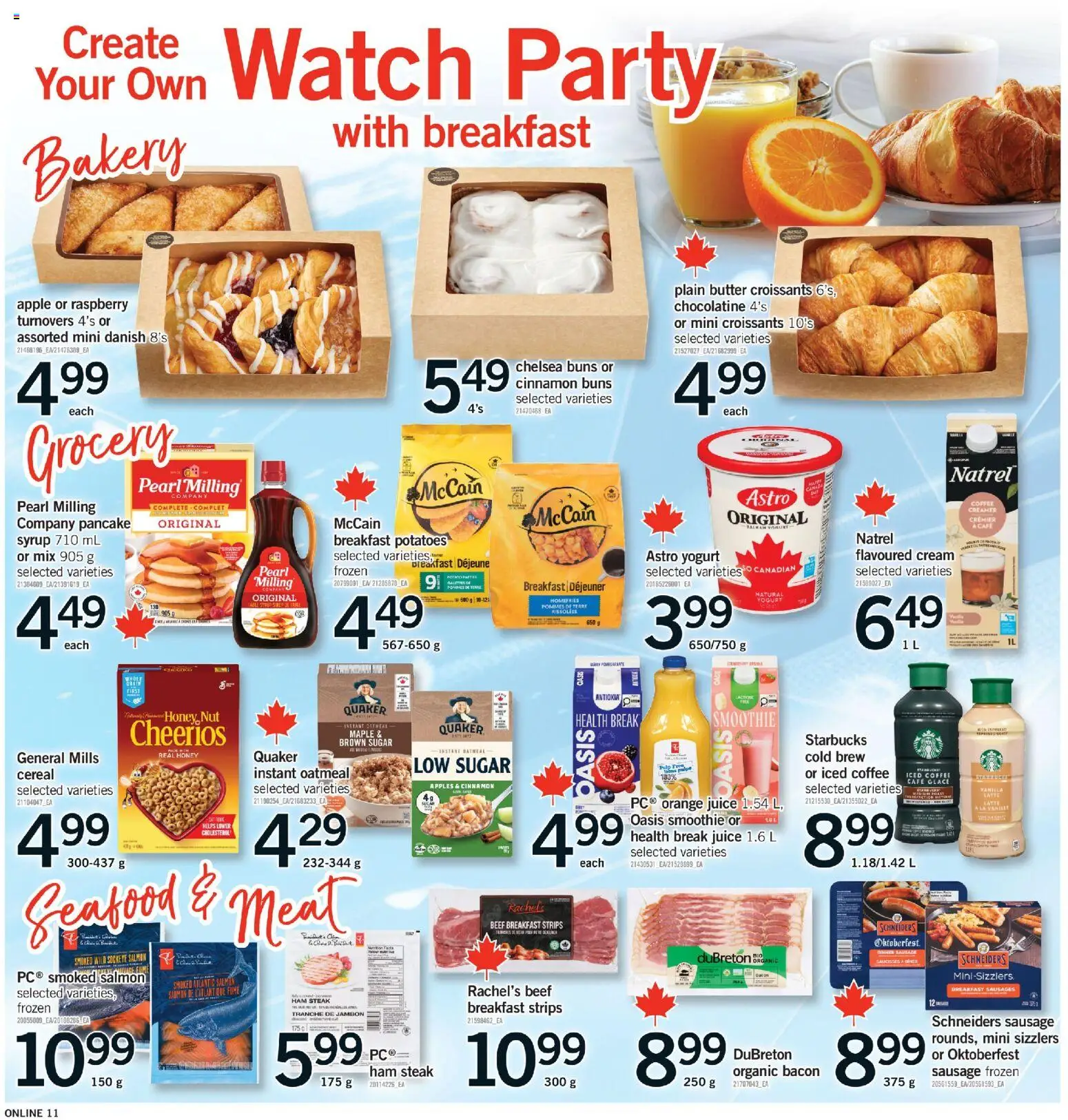 Fortinos flyer valid from 12.02.2026 | Page: 11 | Products: Bakery, Yogurt, Ham, Apples