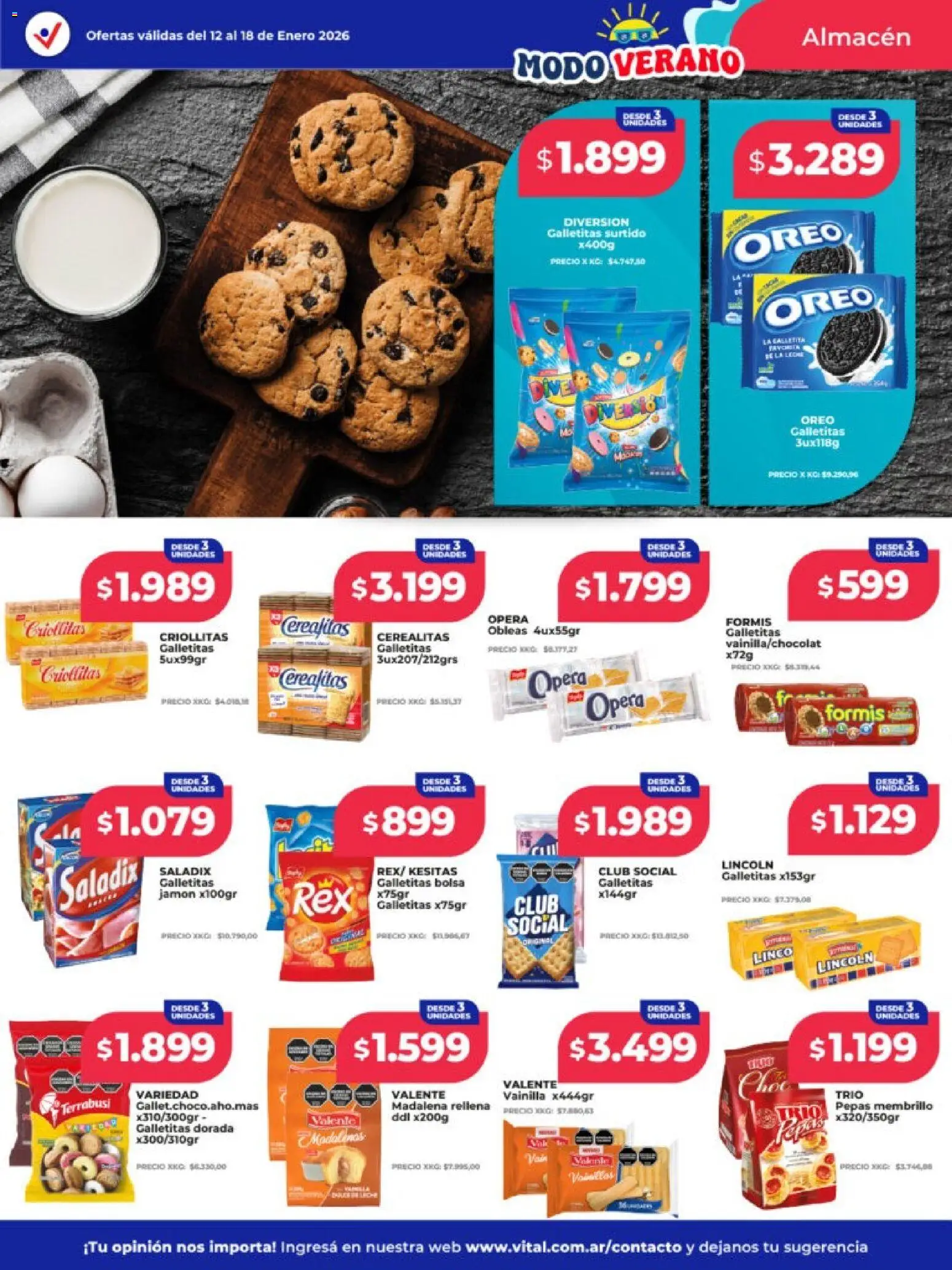 Vital - Ofertas - Santa Fe  │ válido desde el 12.01.2026 | Página: 19 | Productos: Bolsa, Galletitas, Jamón