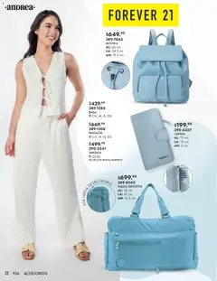 Vista previa de Andrea catálogo Primavera, nuevo folleto de la tienda, válido en México a partir del 25.01.2026 | Página: 22 | Productos: Blusa, Mochila, Maleta