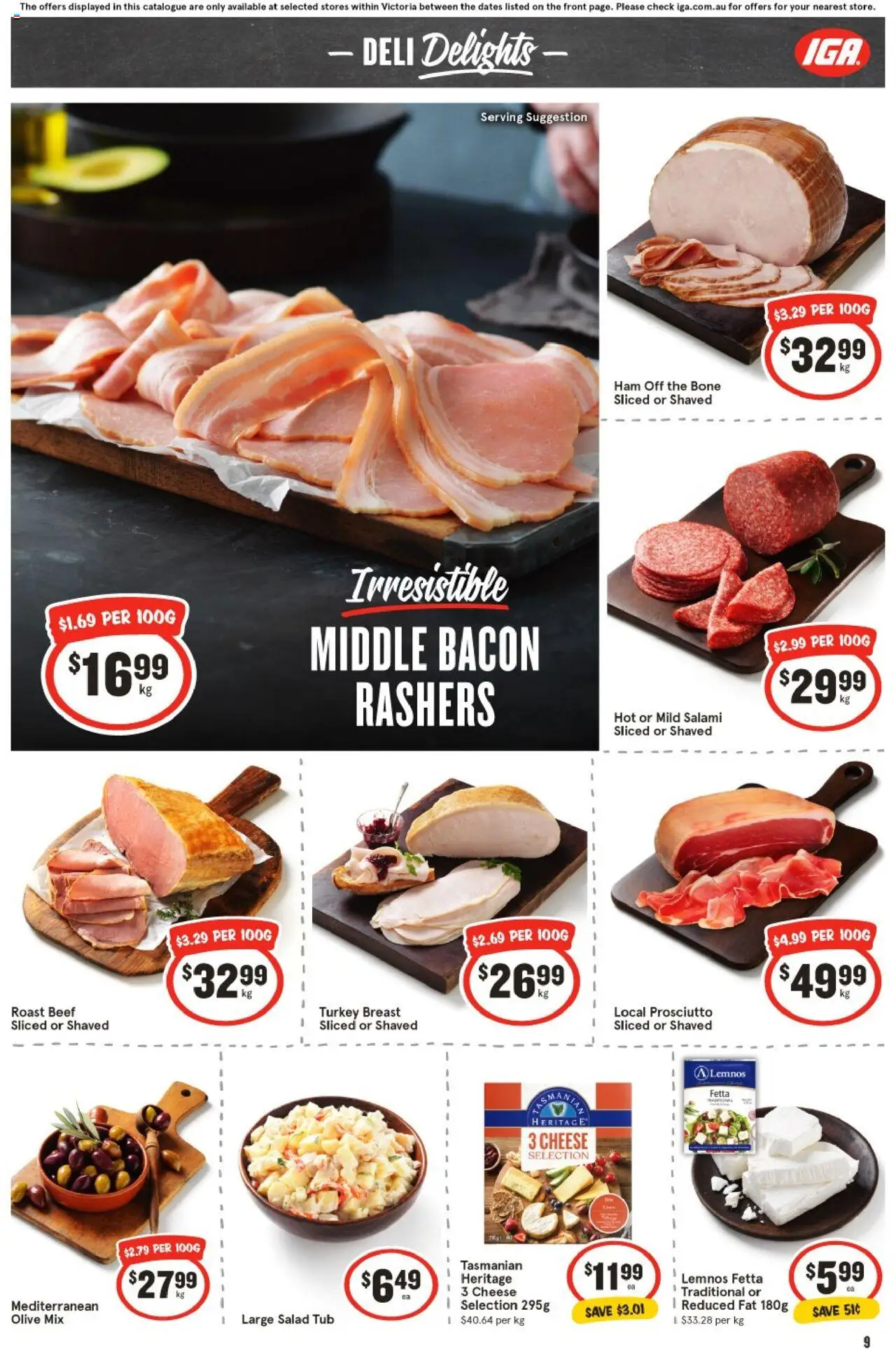 IGA catalogue - valid from 27.08.2025 | Page: 10 | Products: Cheese, Ham, Beef, Salad