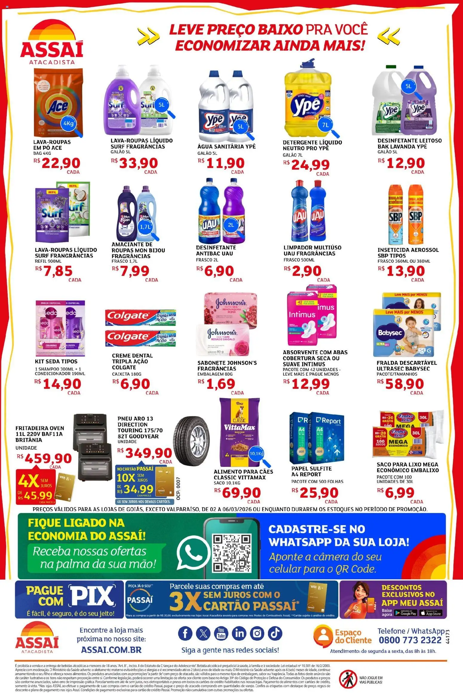Assaí Atacadista Folheto - válido de 02.03.2026 | Página: 4 | Produtos: Base, Bebida, Inseticida, Água sanitária