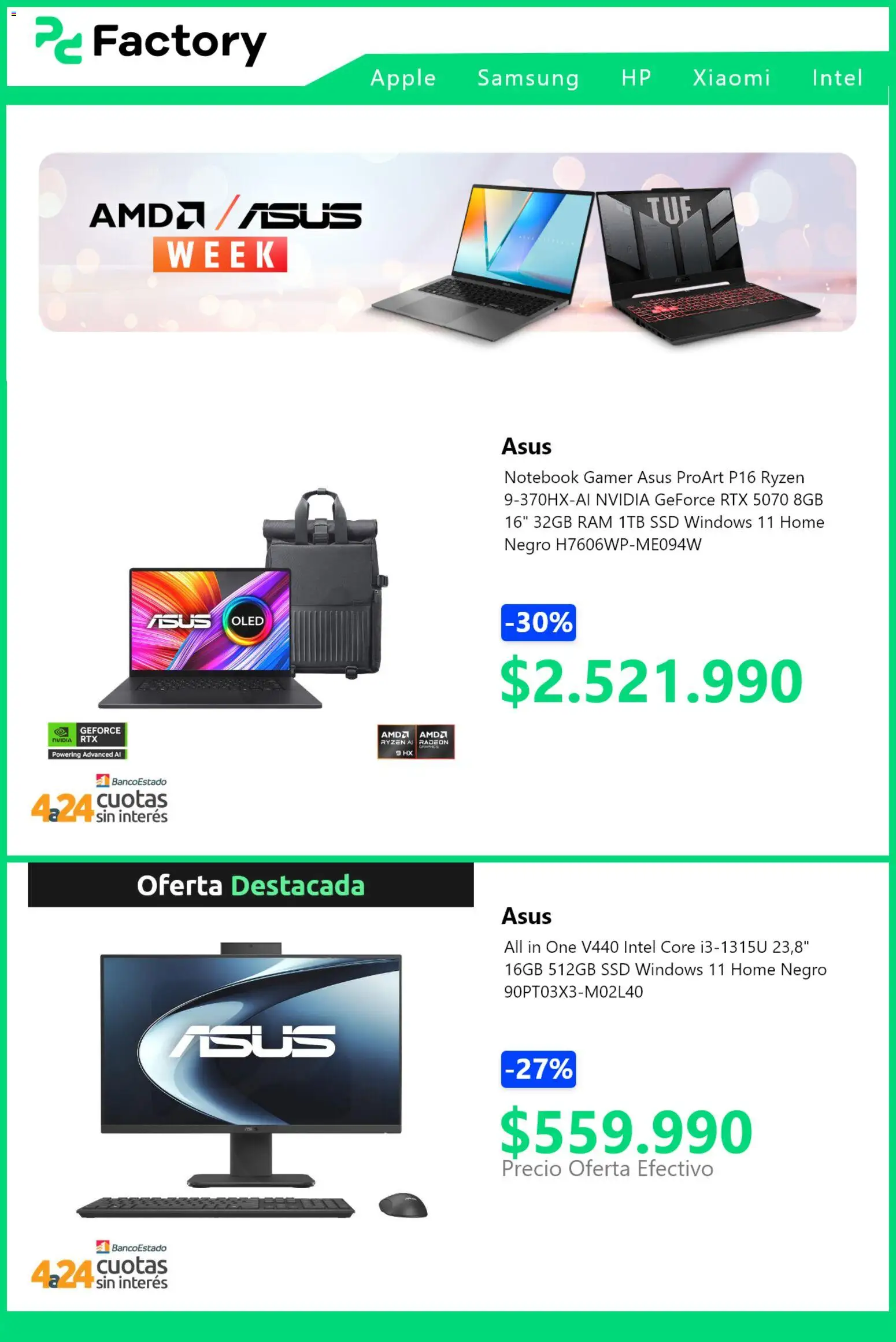 PC Factory ofertas  │ válido desde el 19.11.2025 | Página: 5 | Productos: Notebook