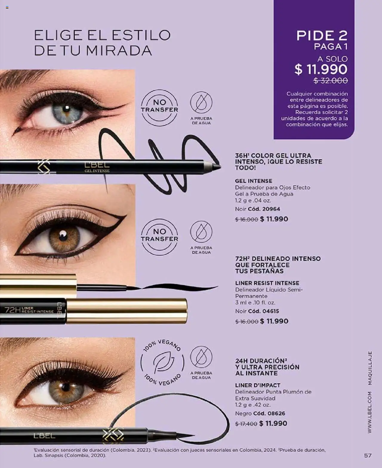 Catálogo L'Bel Campaña 16 │ válido desde el 24.09.2025 | Página: 57 | Productos: Agua, Maquillaje, Delineador, Plumón