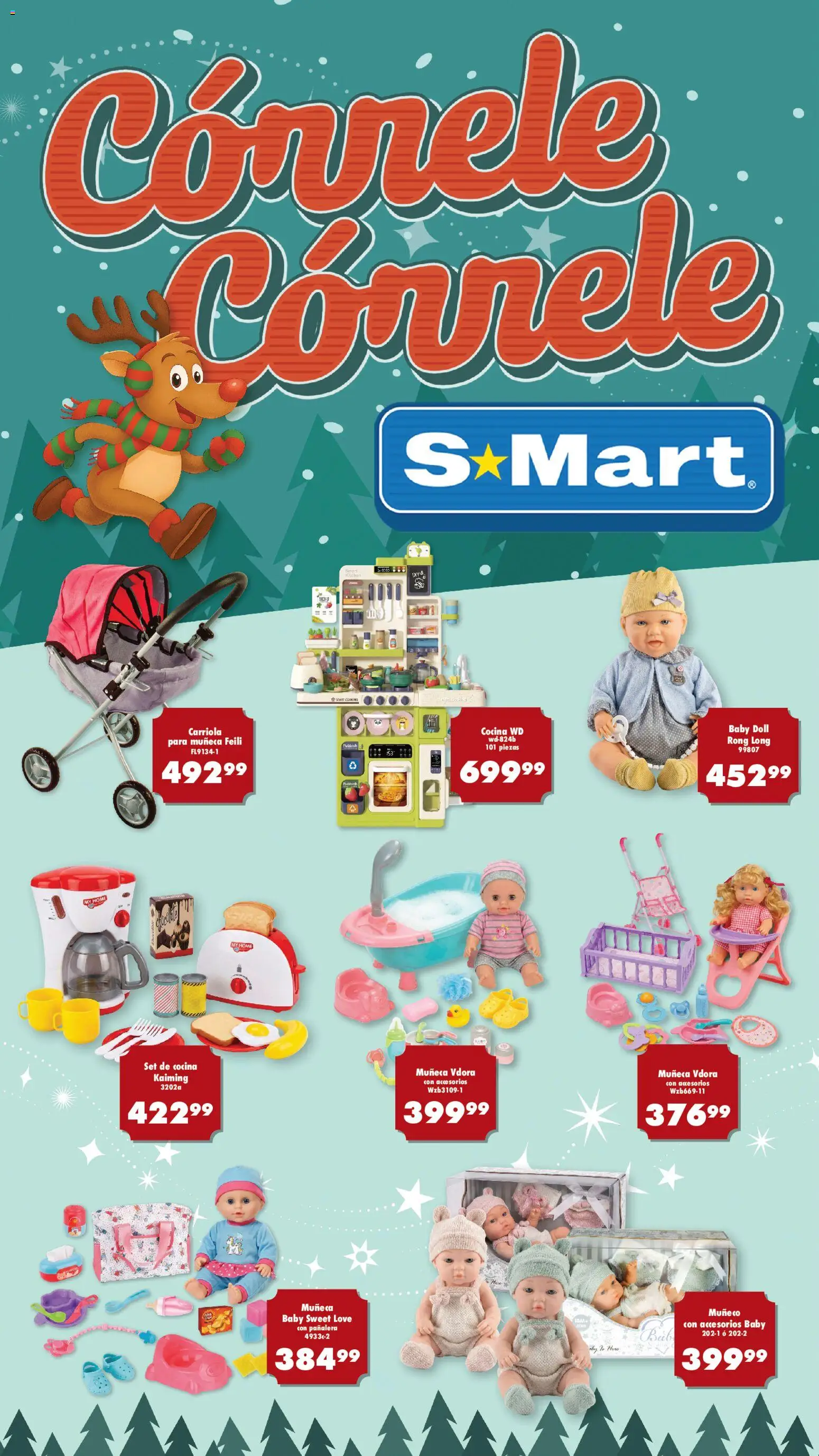 Nuevas ofertas de S-Mart válidas en toda la República Mexicana desde el 19.12.2025. ¡Encuentra las mejores ofertas en S-Mart folleto Ofertas de Feria Monterrey! | Página: 1 | Productos: Carriola, Cocina