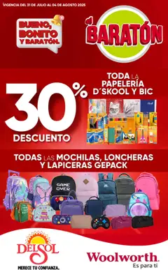 Vista previa de Del Sol y Woolworth - Catálogo Bueno, Bonito y Baratón, nuevo folleto de la tienda, válido en México a partir del 31.07.2025