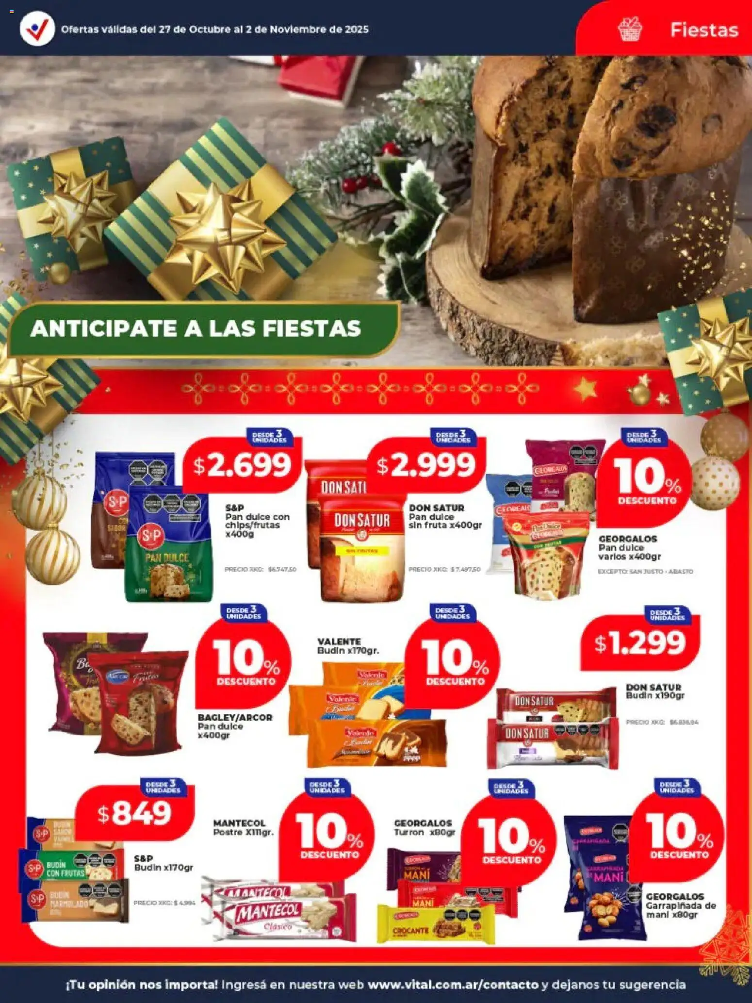 Vital - Ofertas - Villa Ortúzar │ válido desde el 27.10.2025 | Página: 14 | Productos: Budín, Mani, Pan, Turrón