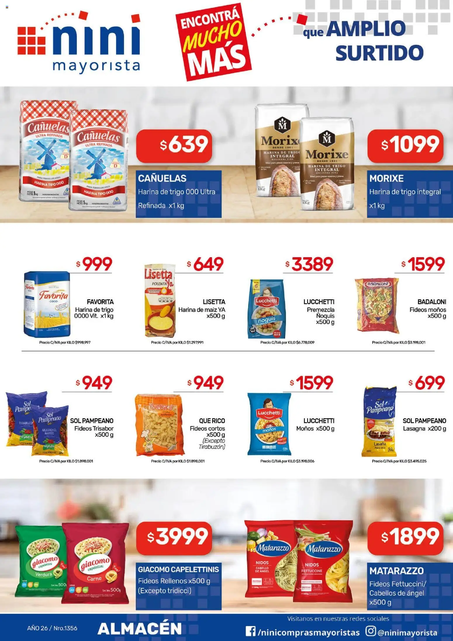 NINI Mayorista ofertas │ válido desde el 20.04.2026 | Página: 22 | Productos: Harina, Maiz, Ñoquis, Fideos