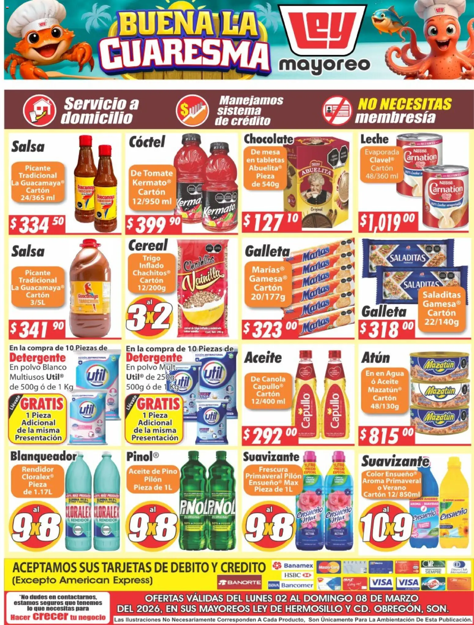 Nuevas ofertas de Casa Ley válidas en toda la República Mexicana desde el 02.03.2026. ¡Encuentra las mejores ofertas en Casa Ley folleto Hermosillo! | Página: 2 | Productos: Tomate, Agua, Leche, Chocolate