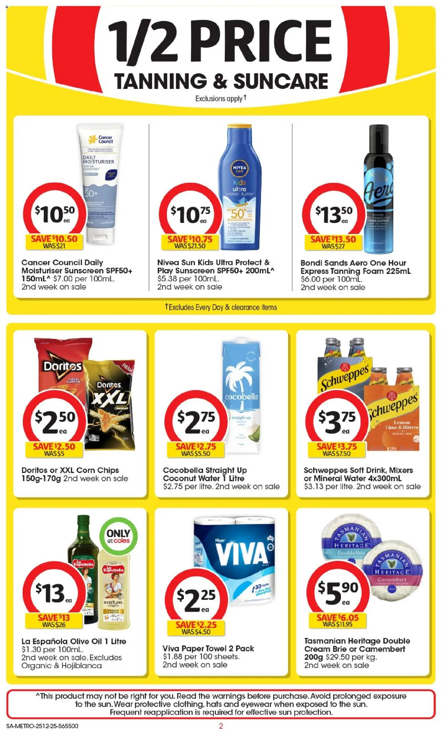 Coles catalogue - valid from 25.12.2025 | Page: 3 | Products: Moisturiser, Olive oil, Cream, Water