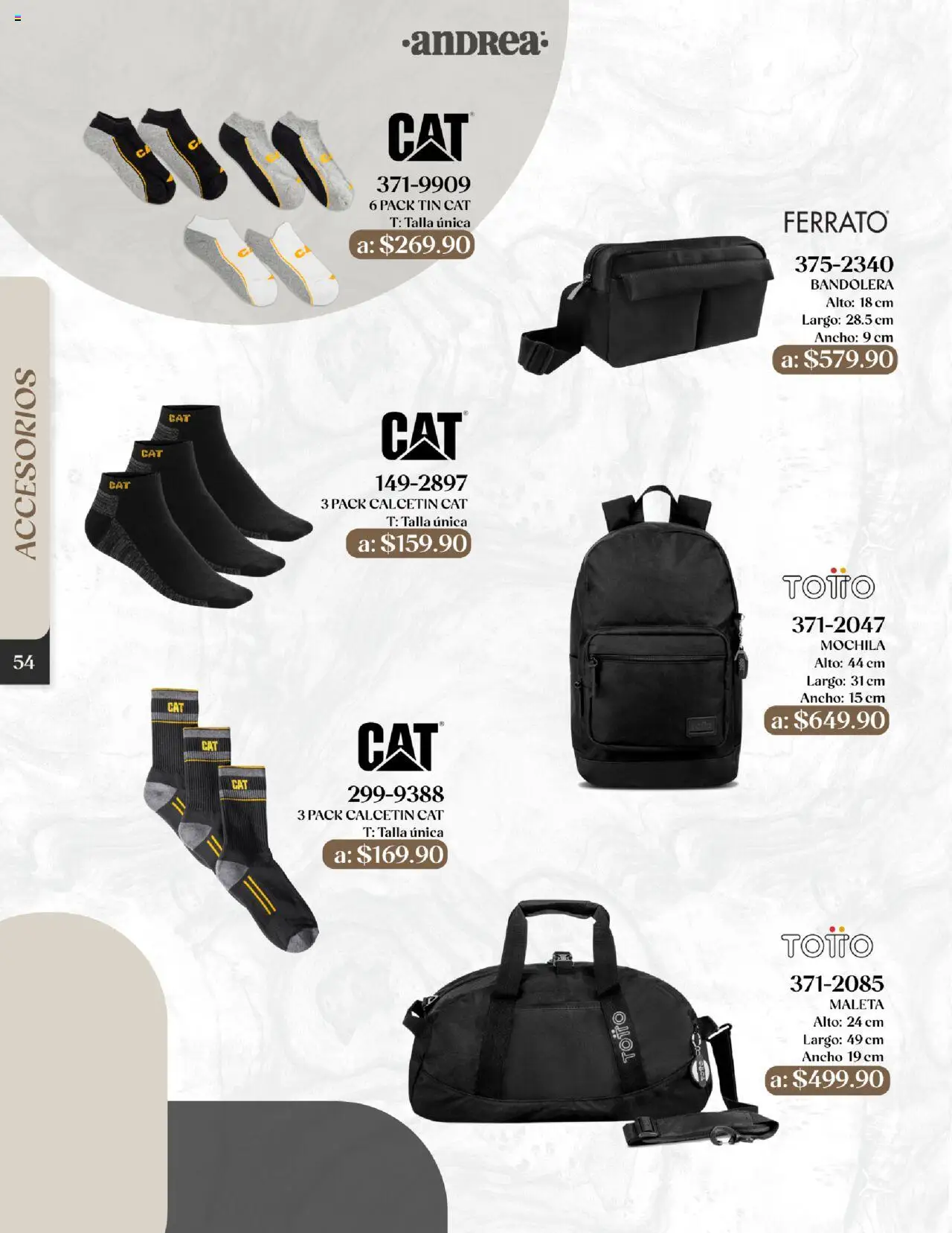 Nuevas ofertas de Andrea válidas en toda la República Mexicana desde el 24.08.2025. ¡Encuentra las mejores ofertas en Andrea - Catálogo Esenciales de Otoño! | Página: 54 | Productos: Mochila, Maleta