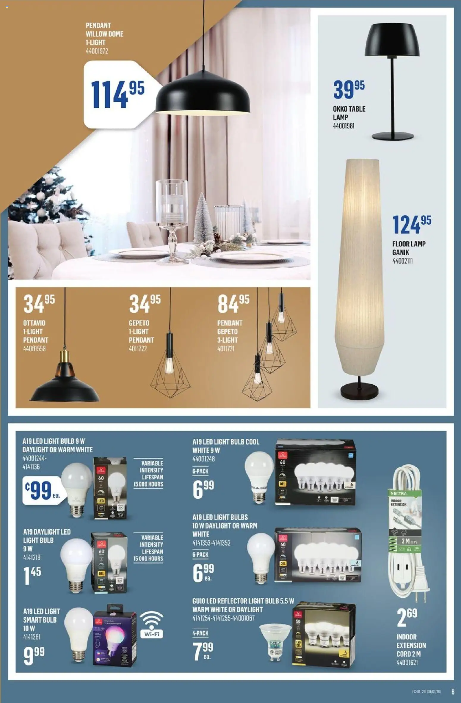Canac flyer valid from 01.01.2026 | Page: 8 | Products: Table, Lamp
