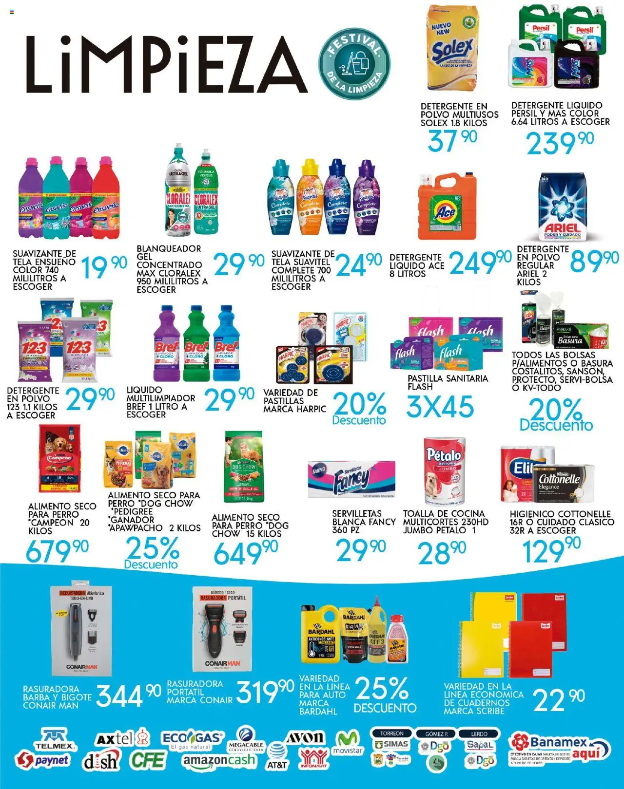 Nuevas ofertas de Alsuper válidas en toda la República Mexicana desde el 23.09.2025. ¡Encuentra las mejores ofertas en Alsuper - Folleto Laguna! | Página: 5 | Productos: Detergente, Toalla, Cloro, Polvo