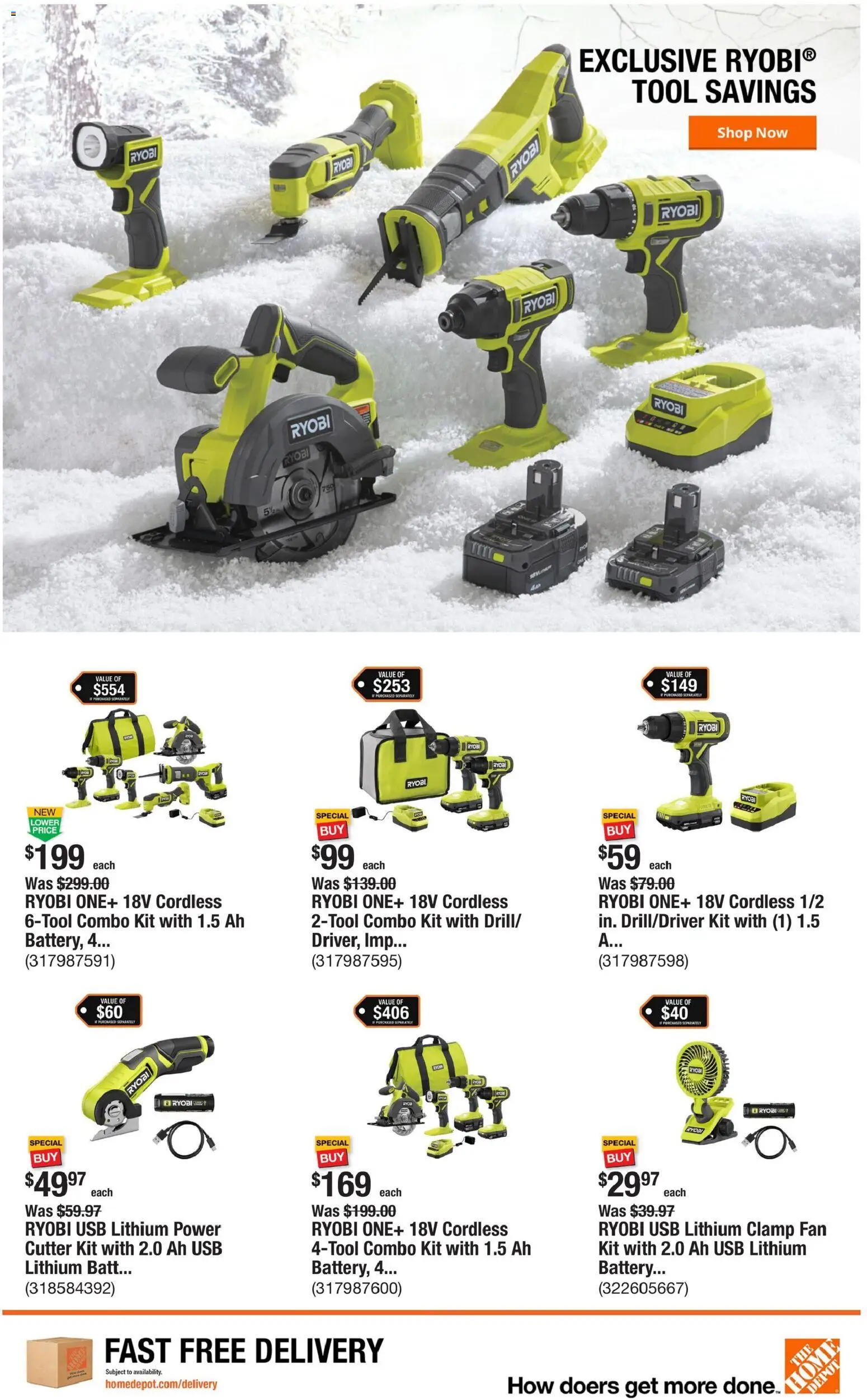 Home Depot Weekly Ad - IL - valid from 01.01.2026 | Page: 9 | Products: Clamp, Battery, Usb, Fan