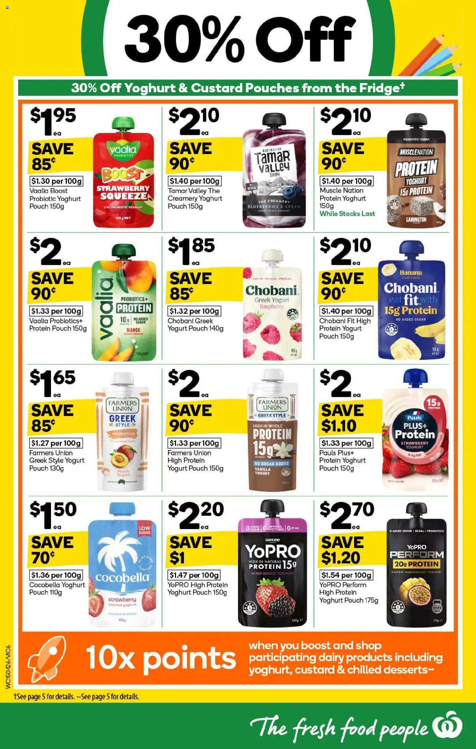 Woolworths catalogue - valid from 15.04.2026 | Page: 6 | Products: Dairy, Yoghurt, Peach, Blueberries