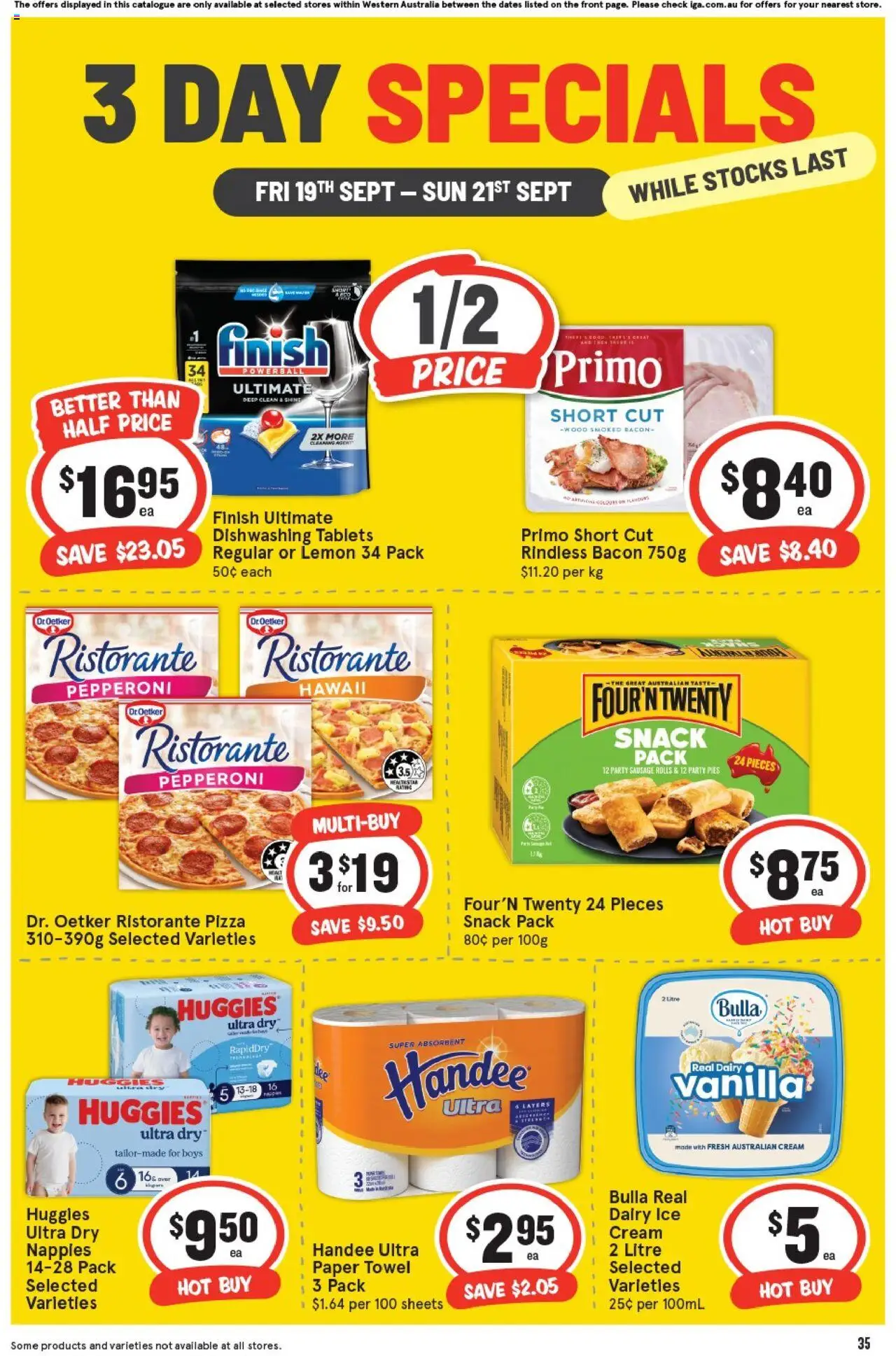 IGA catalogue - valid from 19.09.2025 | Page: 3 | Products: Dairy, Nappies, Lemon, Sausage