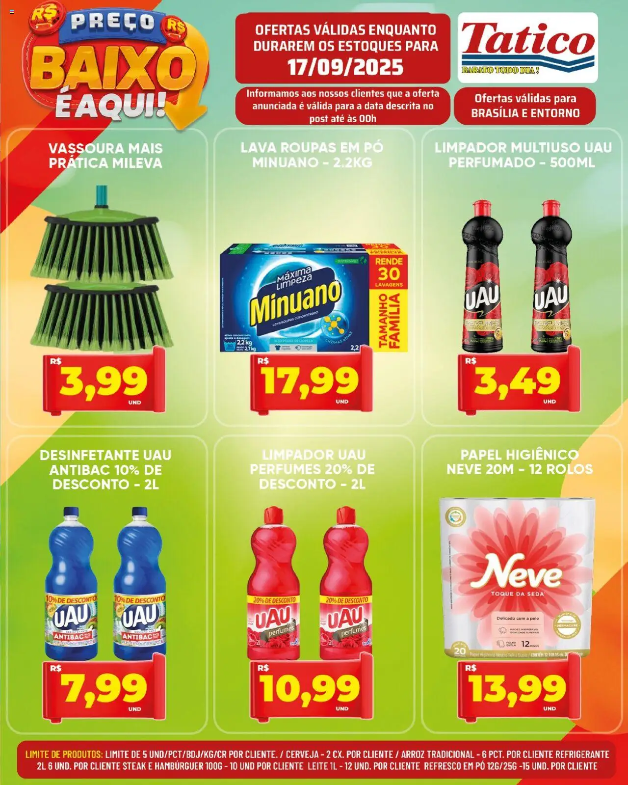 Tatico Folheto - válido de 17.09.2025 | Página: 14 | Produtos: Limpador multiuso, Leite, Papel higiênico, Desinfetante