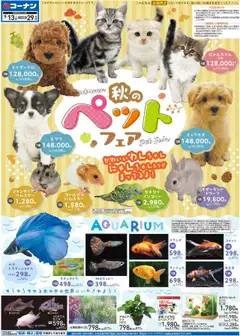 13.09.2025から有効なオファーを含む コーナン - コーナン秋のペットフェアチラシ