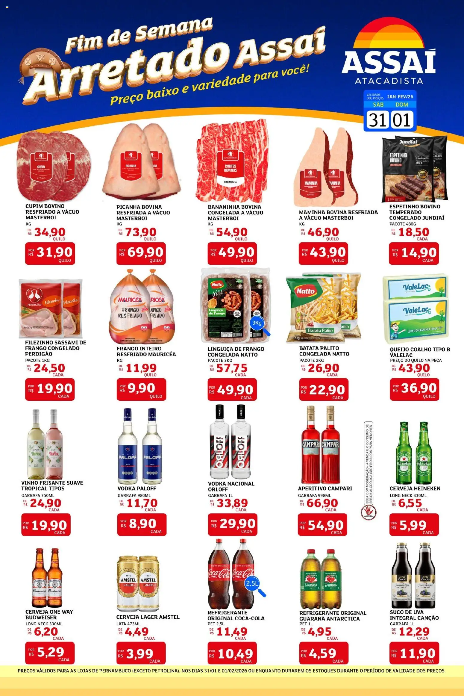 Assaí Atacadista Folheto - válido de 31.01.2026 | Página: 1 | Produtos: Grill, Cerveja, Heineken, Frango