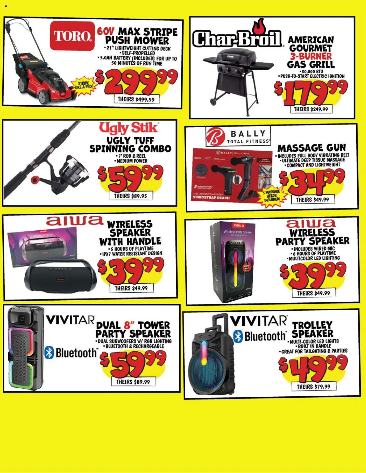 Ollie's Weekly Ad - valid from 21.02.2026 | Page: 4 | Products: Mower, Battery, Grill, Rod
