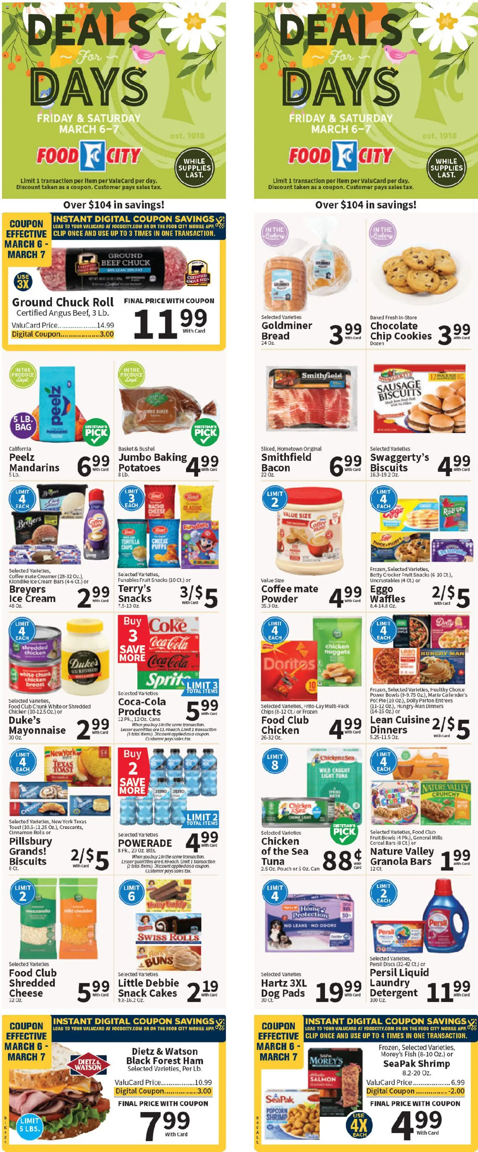 Food City Weekly Ad - valid from 06.03.2026 | Page: 1 | Products: Bakery, Clip, Beef, Cream