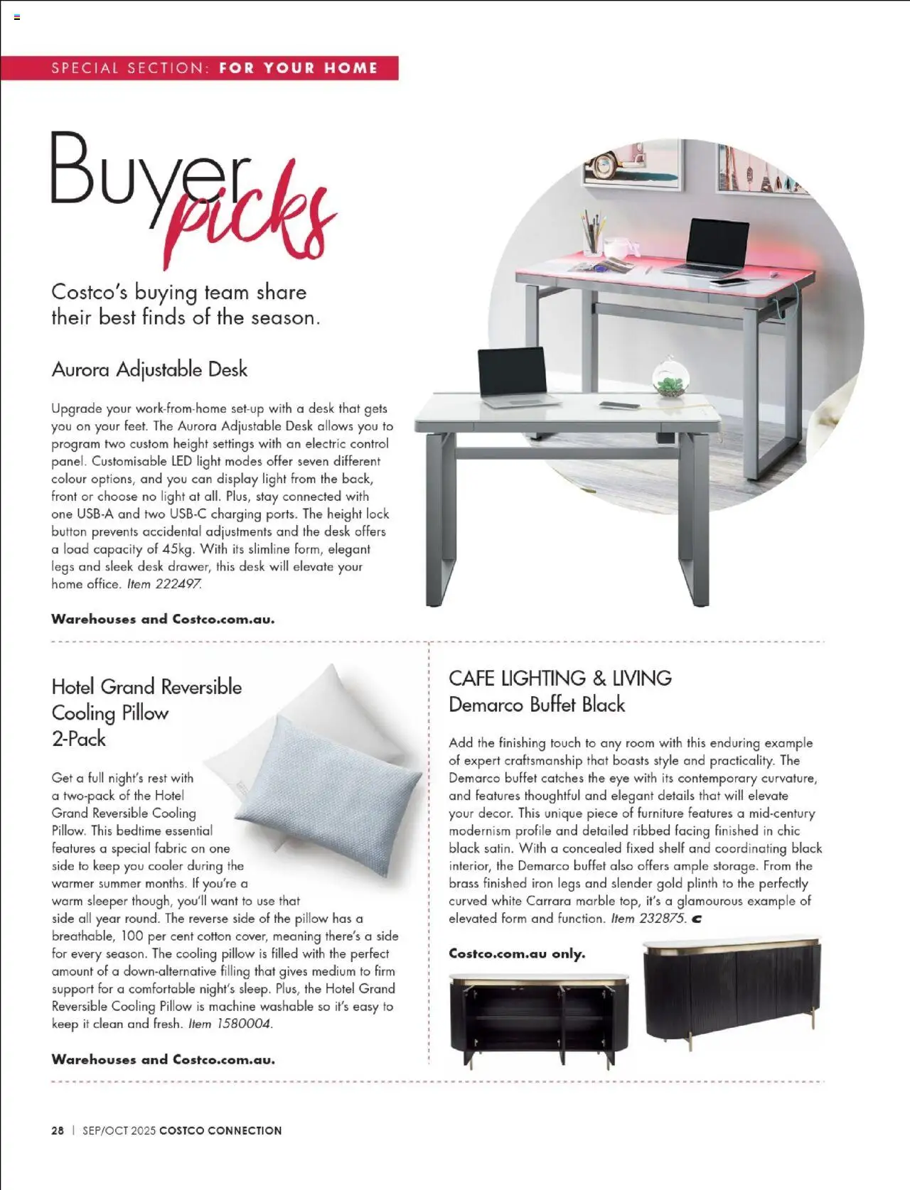 Costco catalogue - valid from 01.09.2025 | Page: 28 | Products: Desk, Light, Iron, Pillow