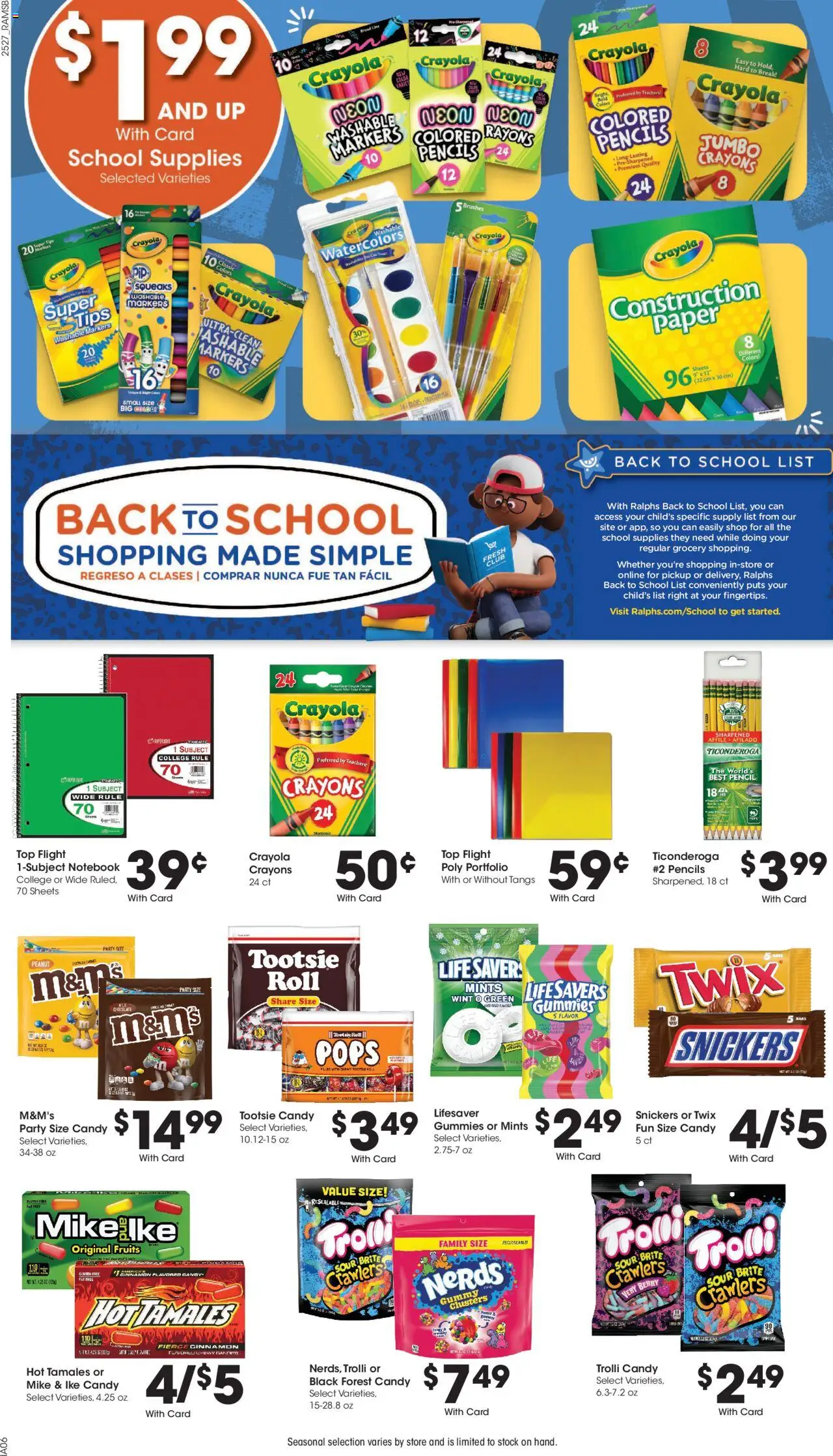 Ralphs Weekly Ad - CA - valid from 06.08.2025 | Page: 13 | Products: Pencil, Chocolate, Fruits, Notebook
