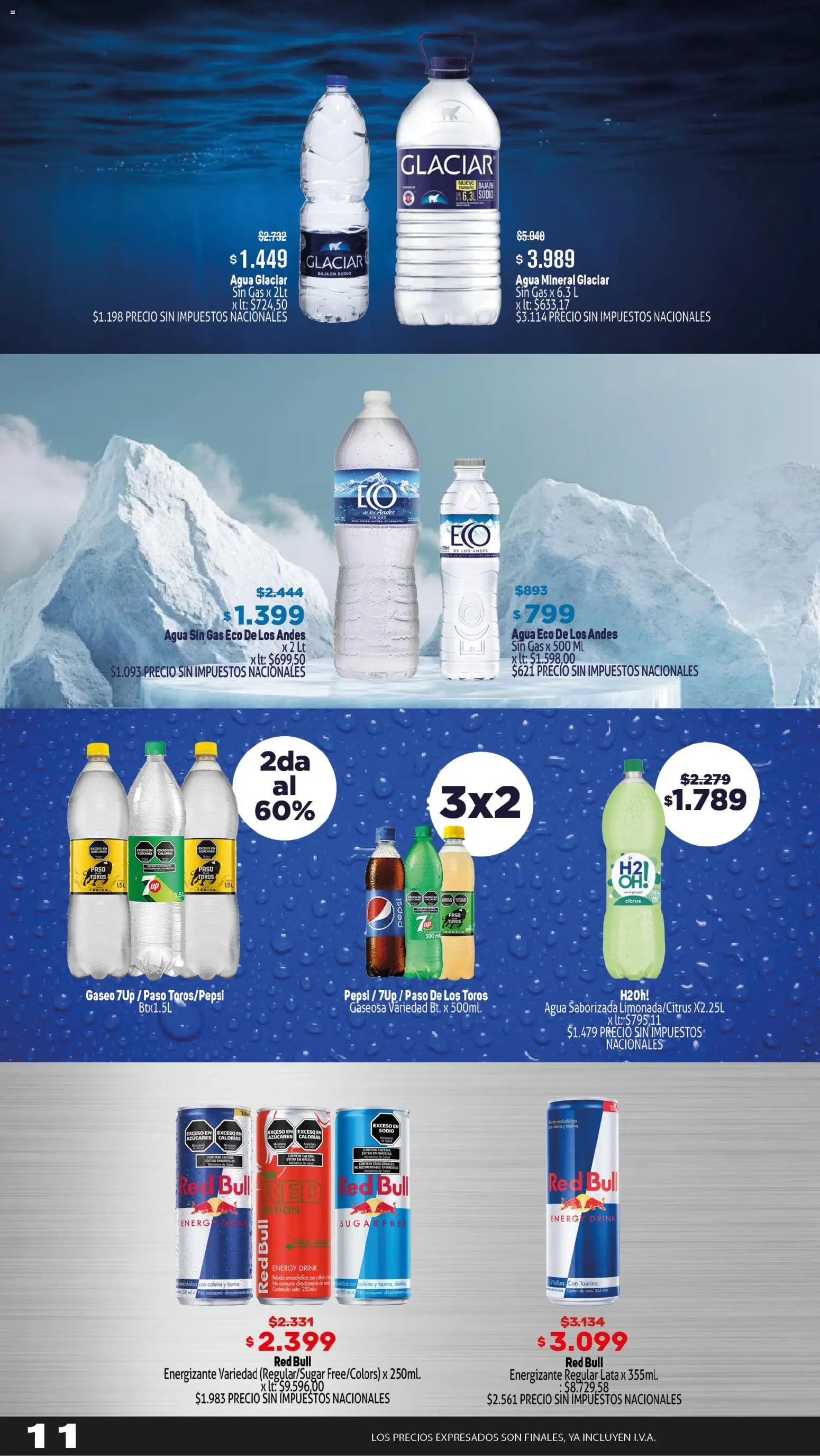 Makro ofertas │ válido desde el 16.04.2026 | Página: 11 | Productos: Gaseosa, Agua, Agua saborizada, Té